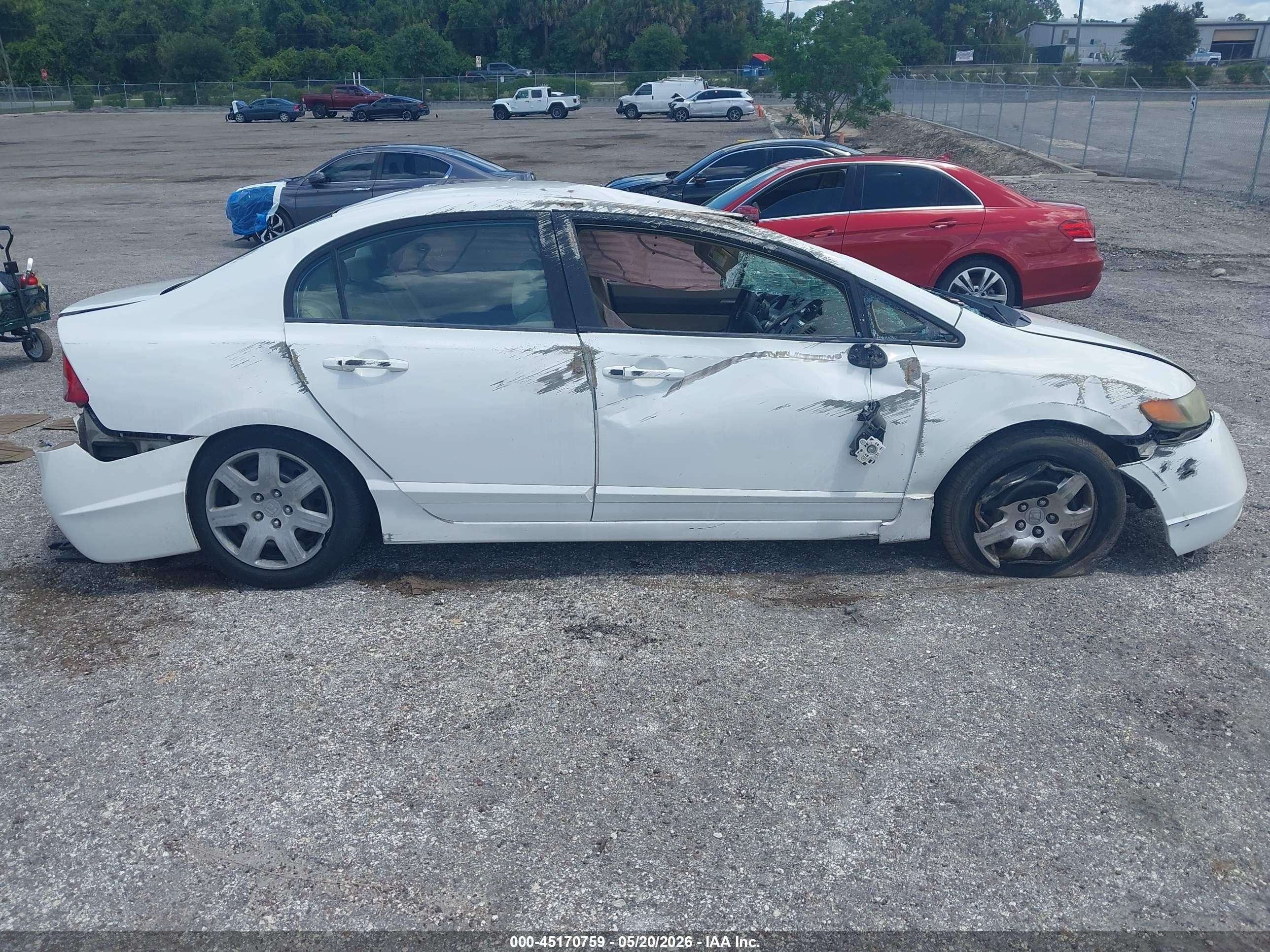 2008 Honda Civic Lx White vin: 2HGFA16598H326906