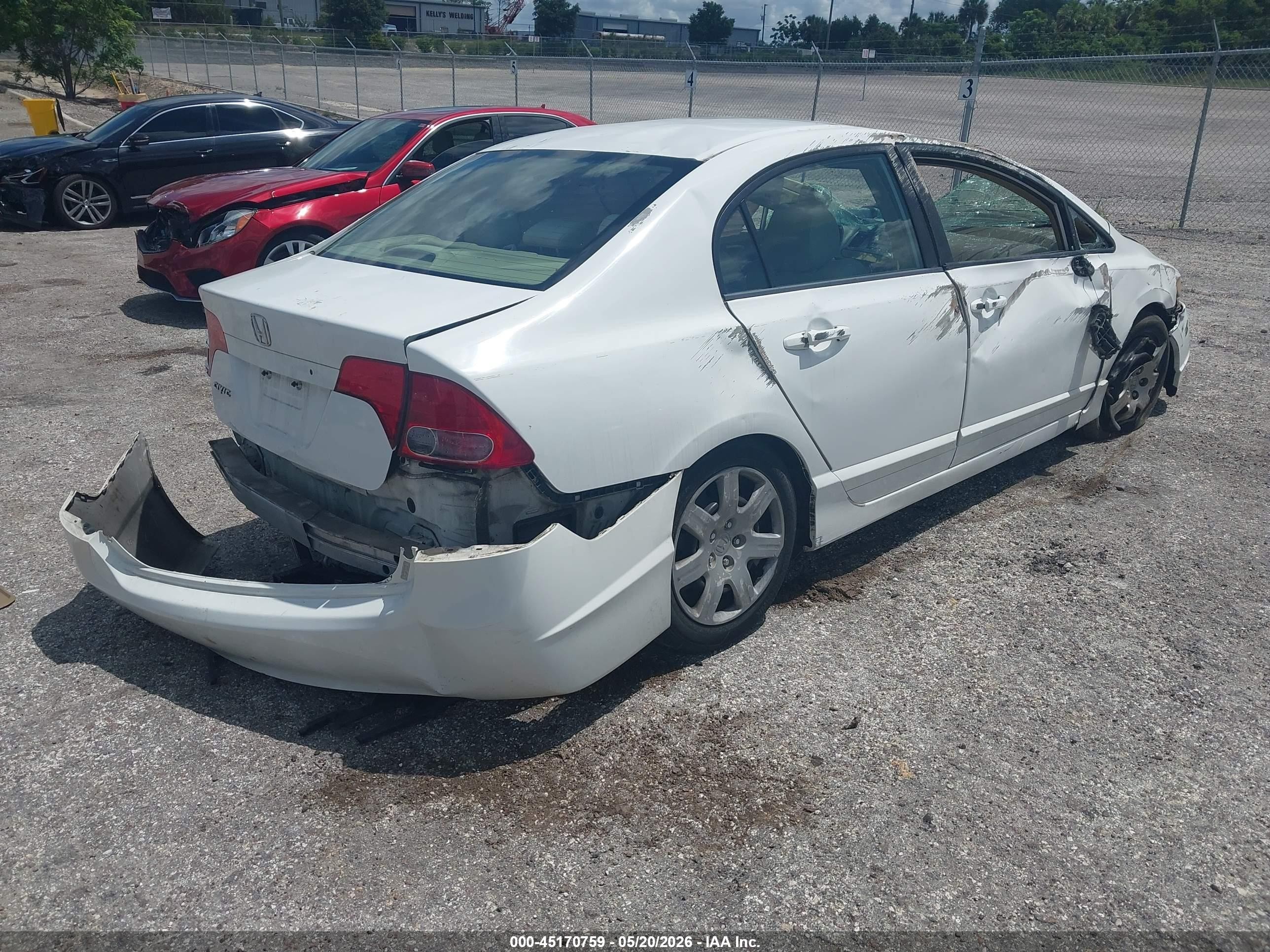 2008 Honda Civic Lx White vin: 2HGFA16598H326906