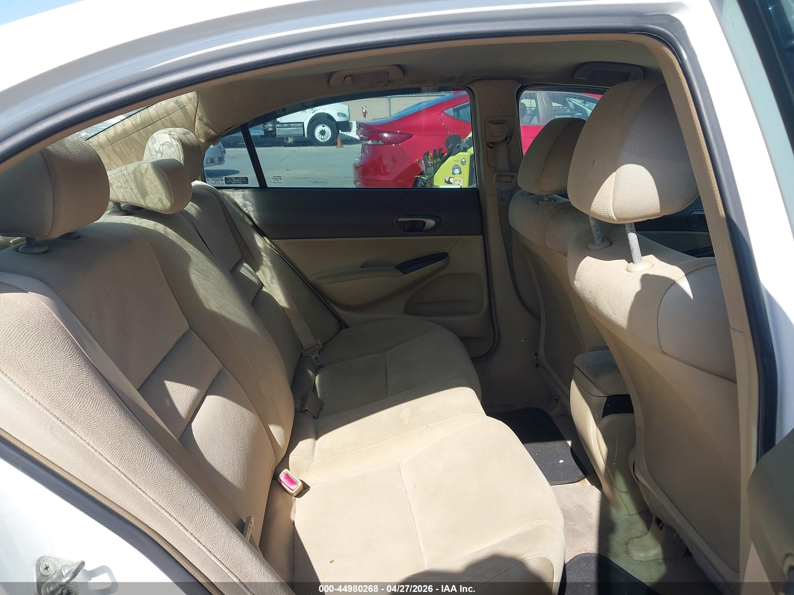 2008 Honda Civic Lx White vin: 2HGFA16598H330339