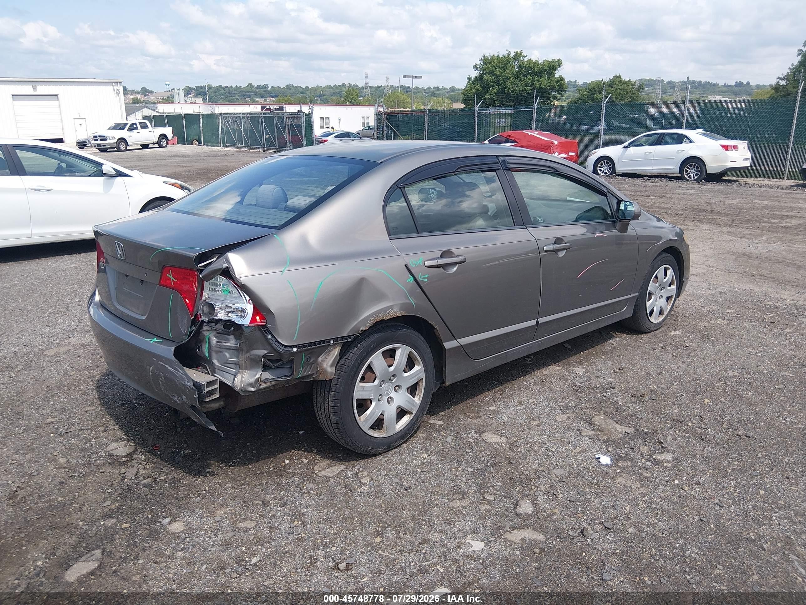 2008 Honda Civic Lx Brown vin: 2HGFA16598H348713