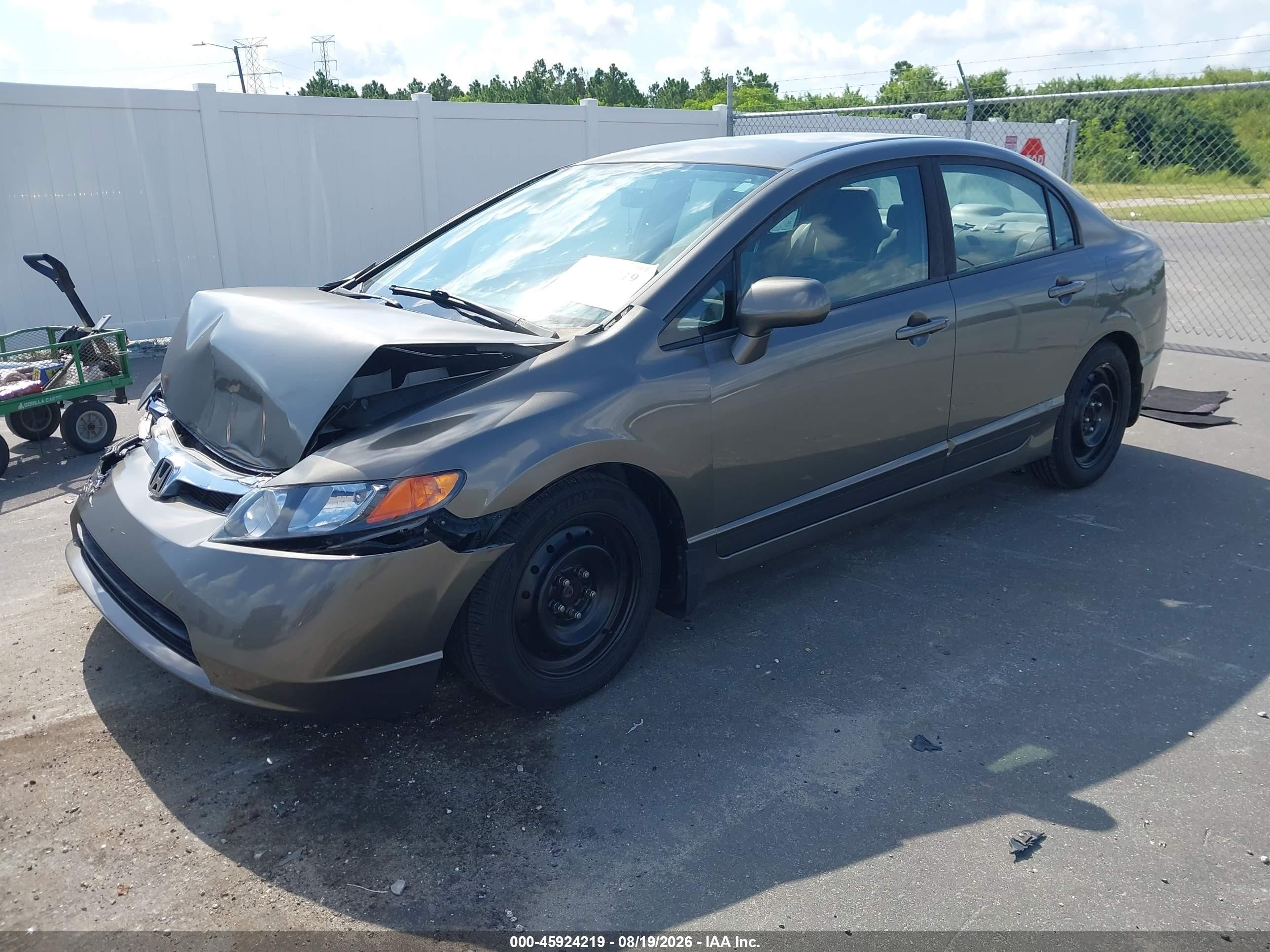2008 Honda Civic Lx Gray vin: 2HGFA16598H351420