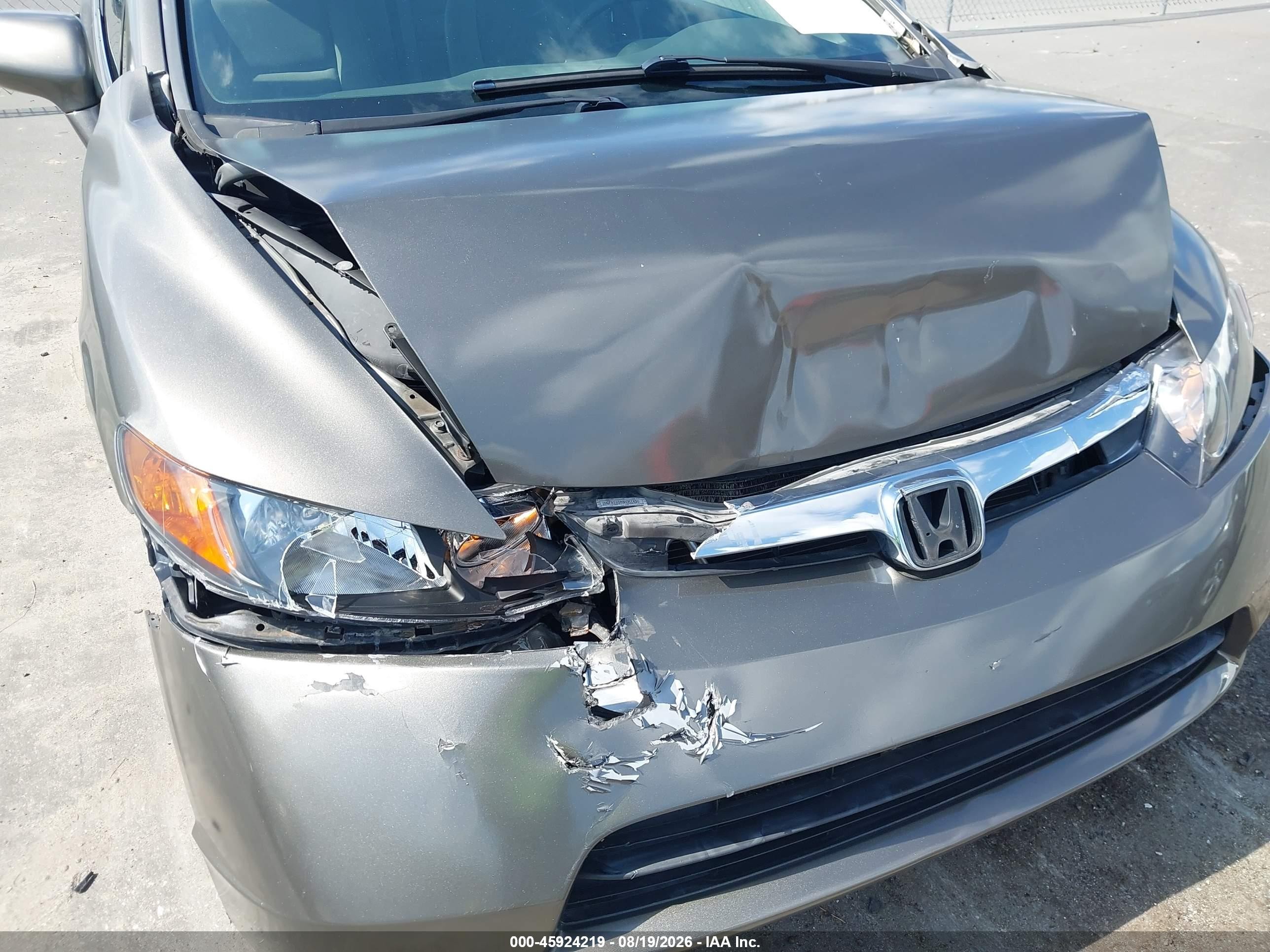 2008 Honda Civic Lx Gray vin: 2HGFA16598H351420