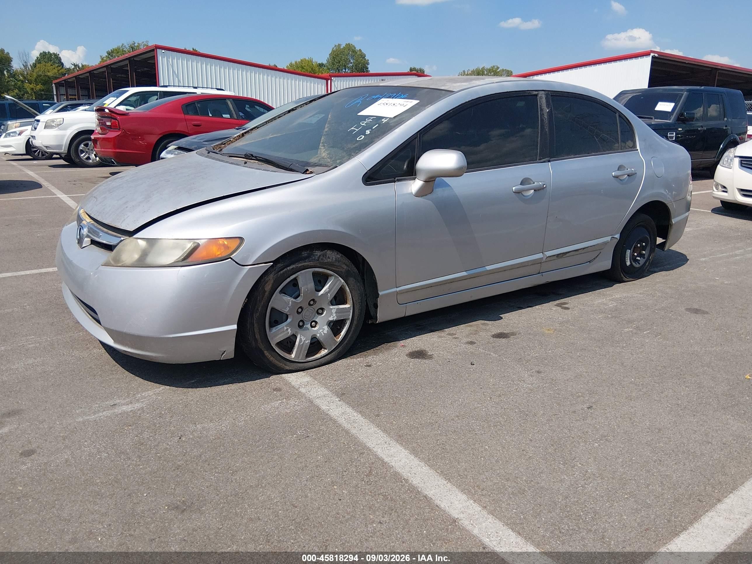 2008 Honda Civic Lx Серебряный vin: 2HGFA16598H514180