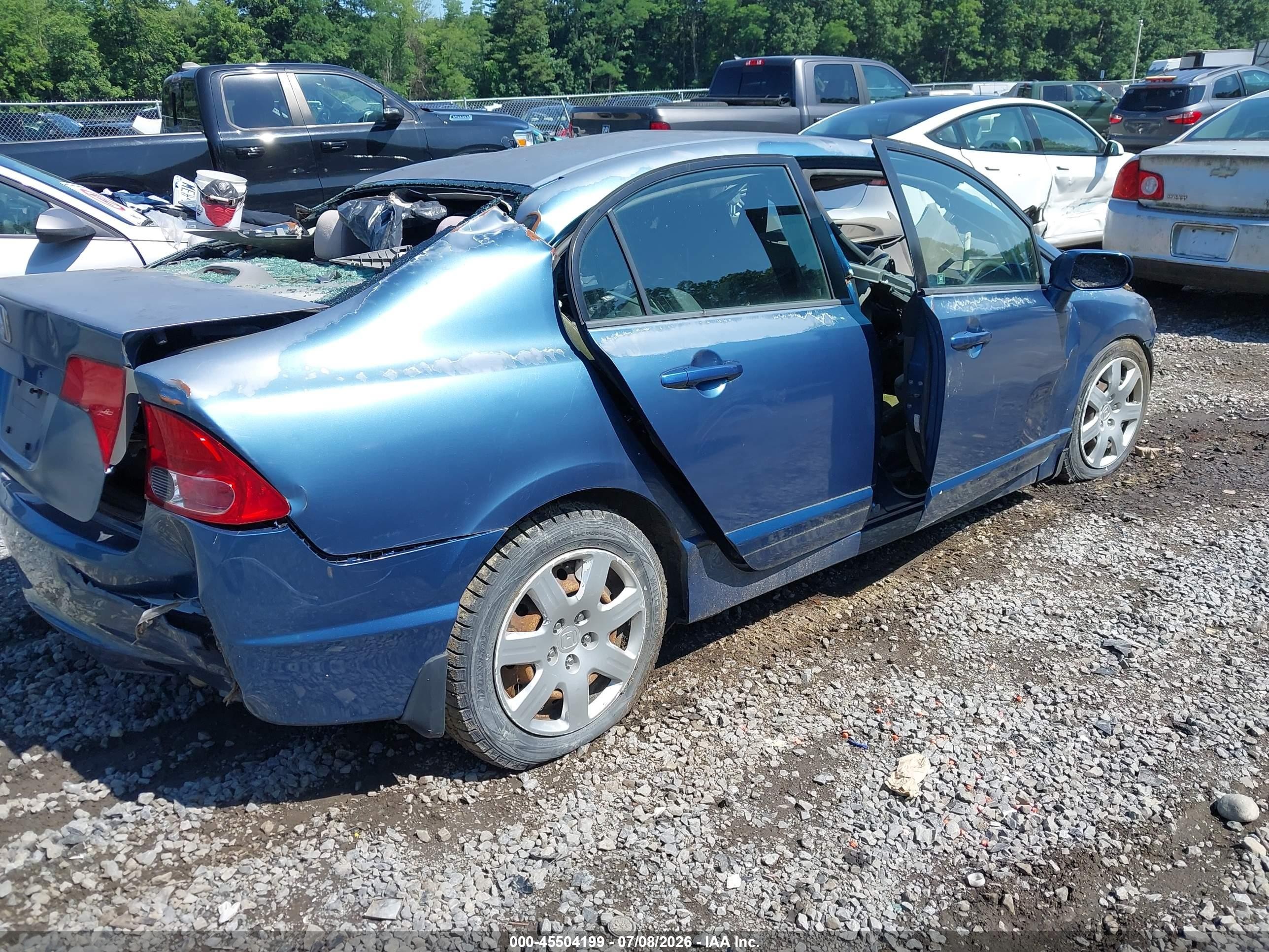 2008 Honda Civic Lx Blue vin: 2HGFA16598H535000