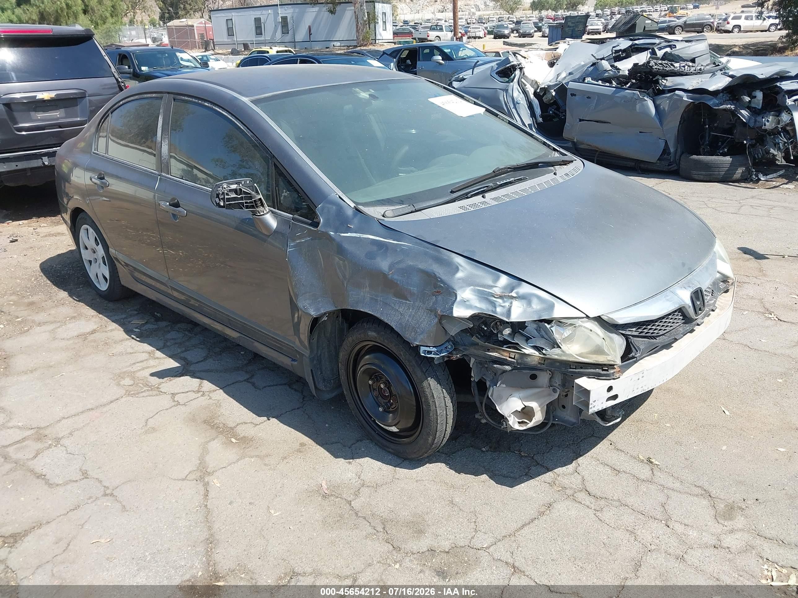 2009 Honda Civic Lx Gray vin: 2HGFA16599H305913