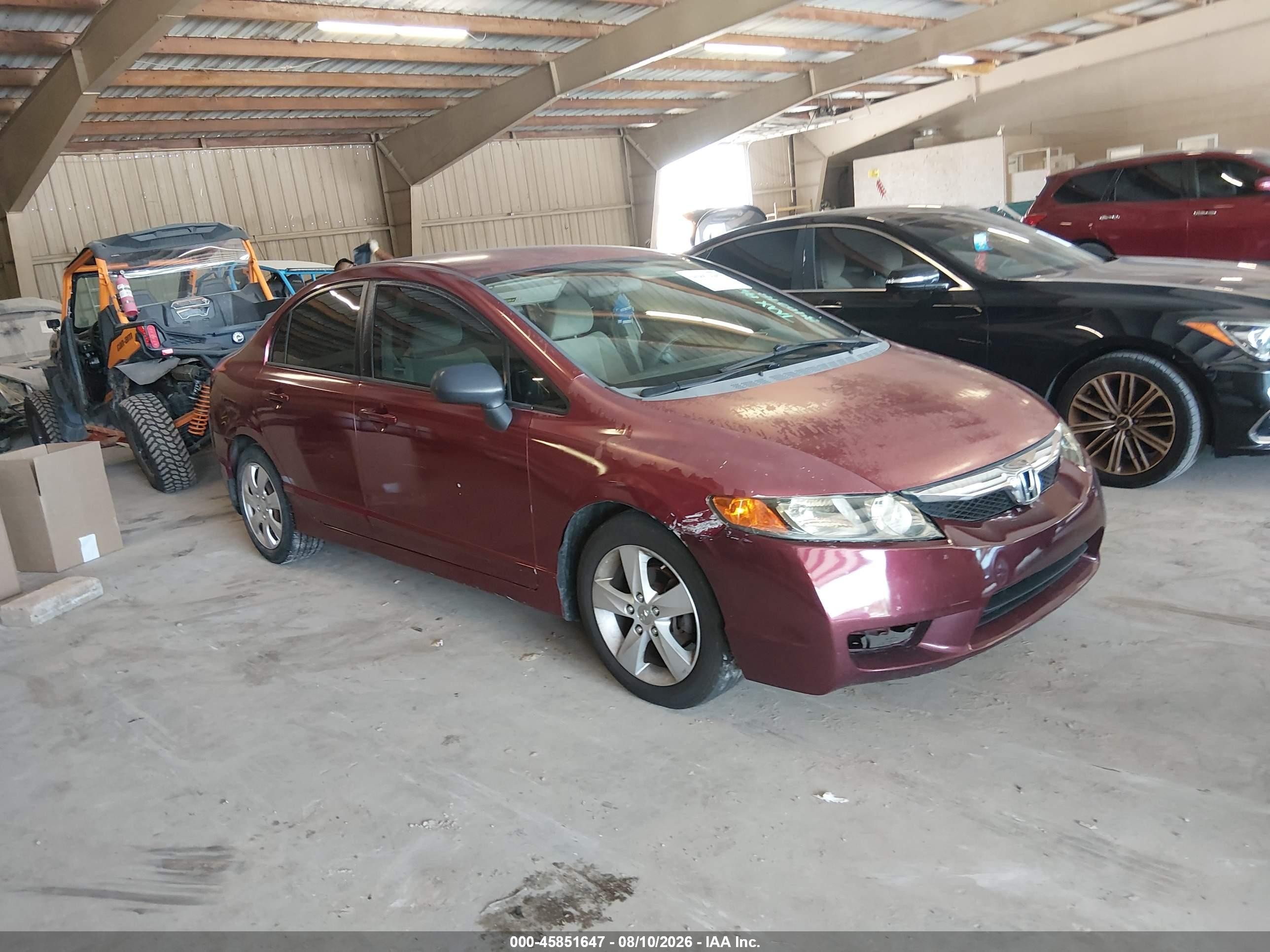 2009 Honda Civic Lx Red vin: 2HGFA16599H340273
