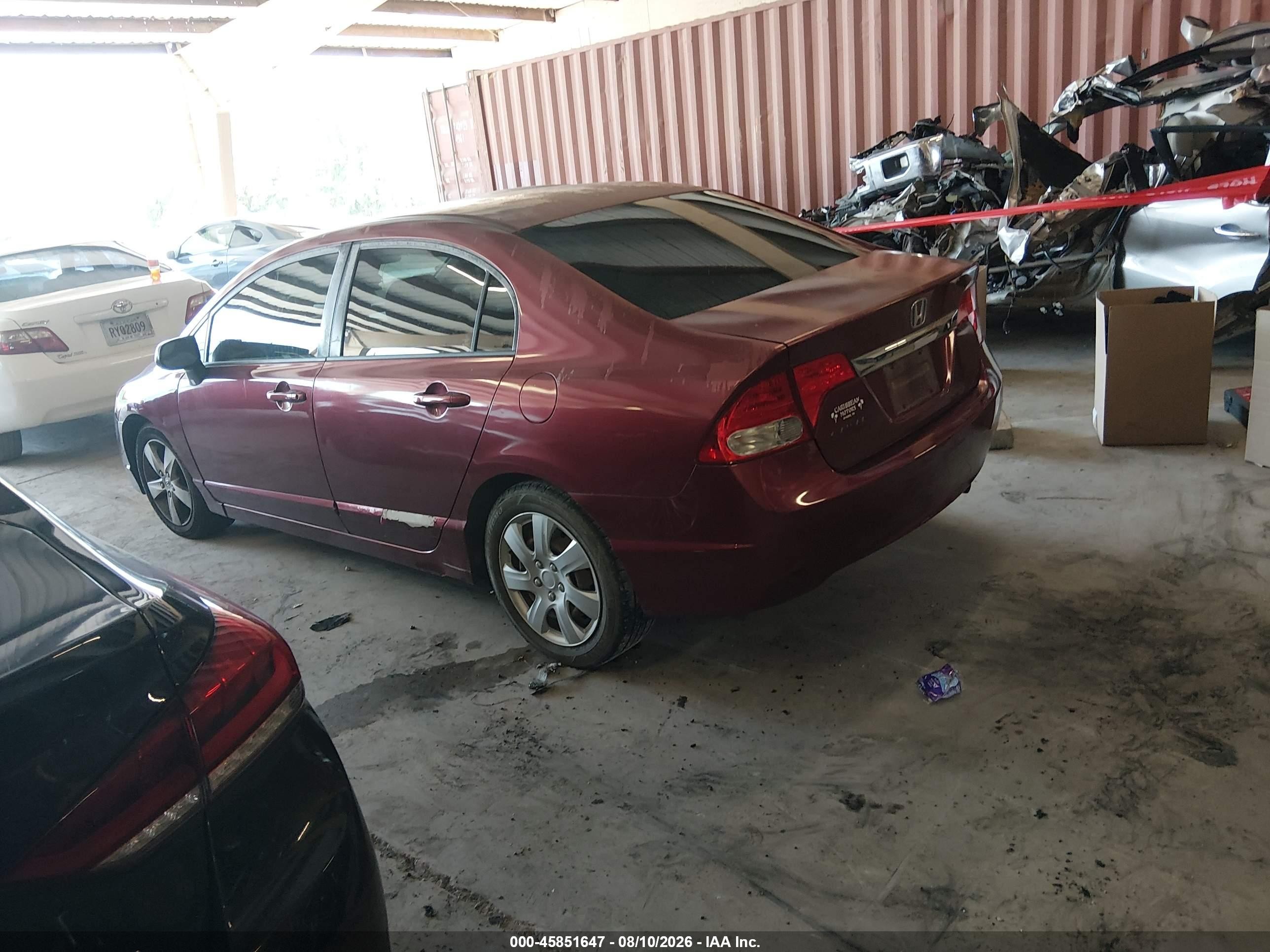 2009 Honda Civic Lx Red vin: 2HGFA16599H340273