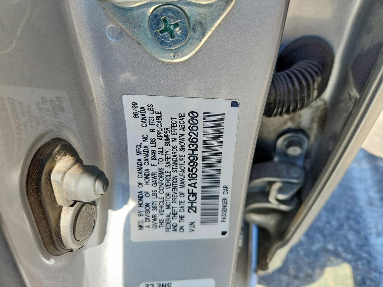 2009 Honda Civic Lx Silver vin: 2HGFA16599H362600
