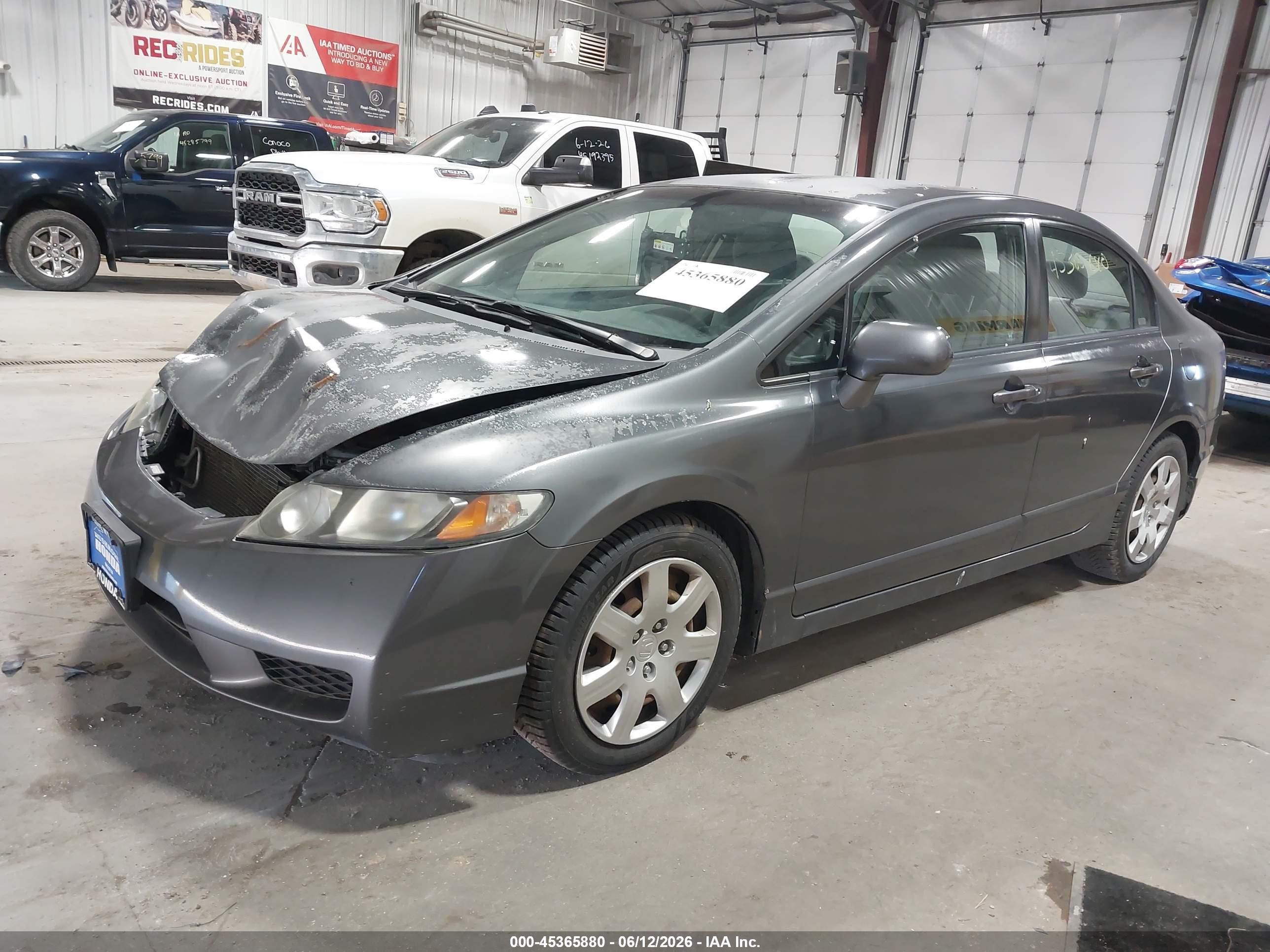2009 Honda Civic Lx Gray vin: 2HGFA16599H538027