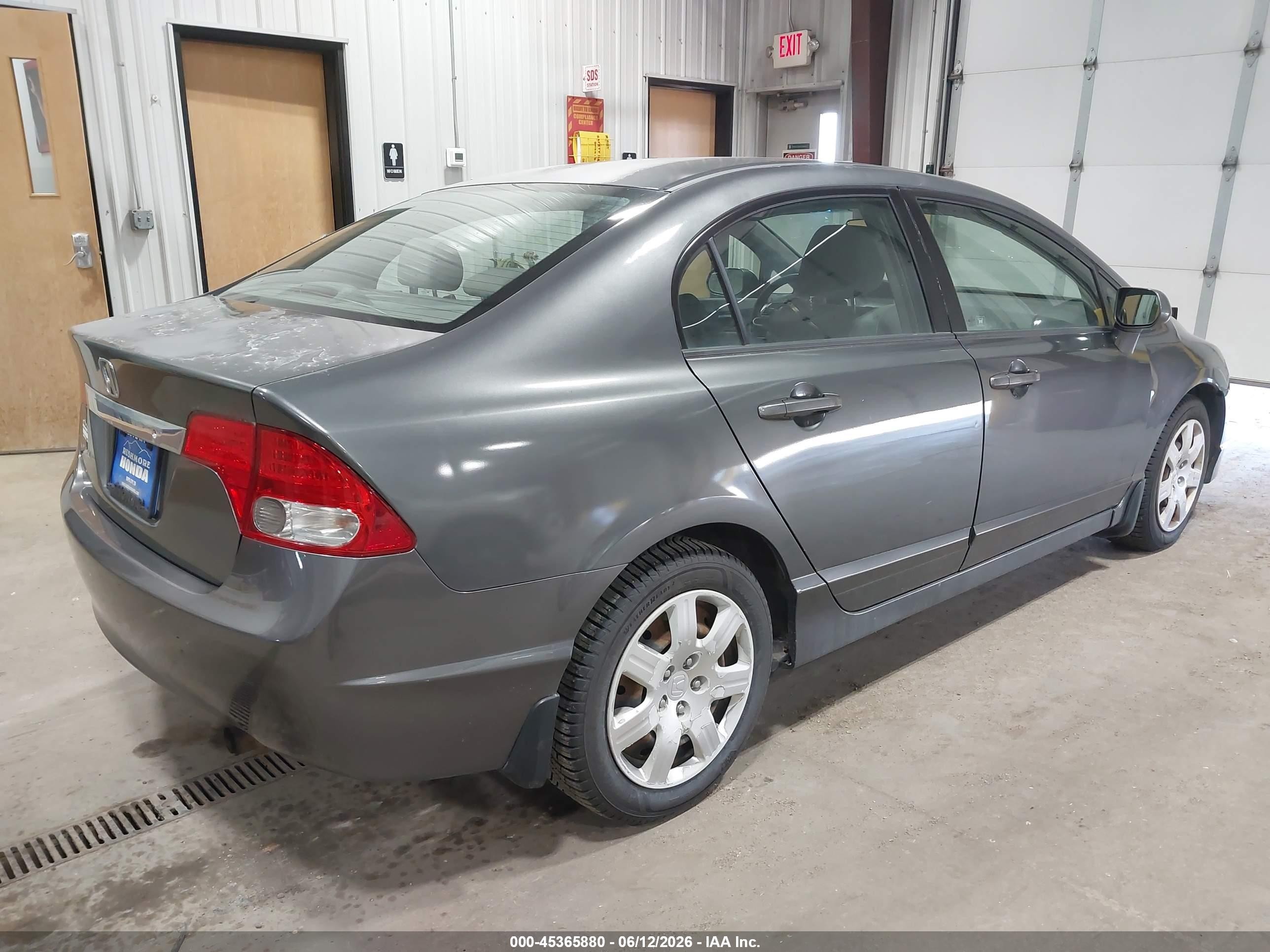 2009 Honda Civic Lx Gray vin: 2HGFA16599H538027
