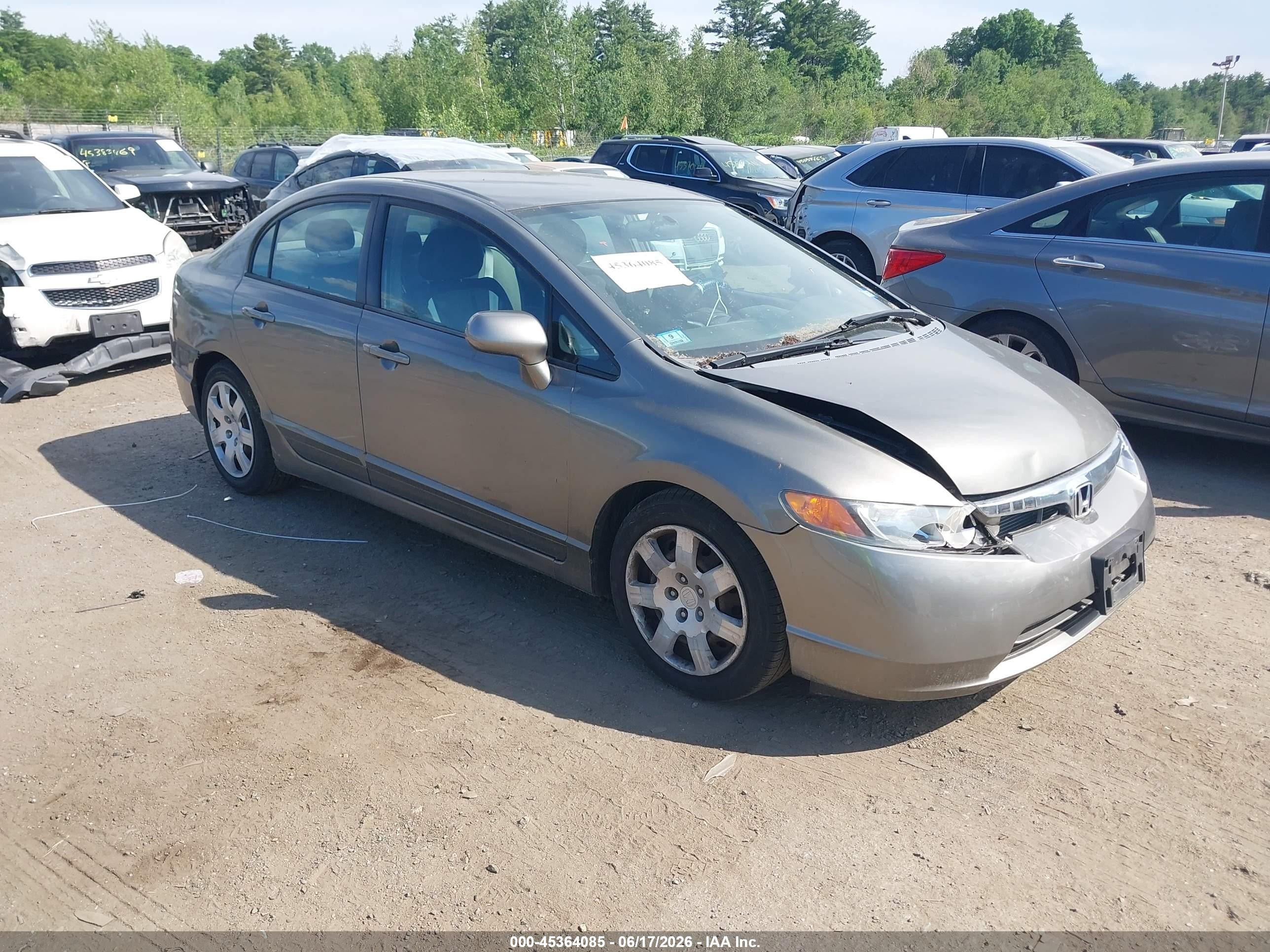 2006 Honda Civic Lx Gray vin: 2HGFA165X6H526643