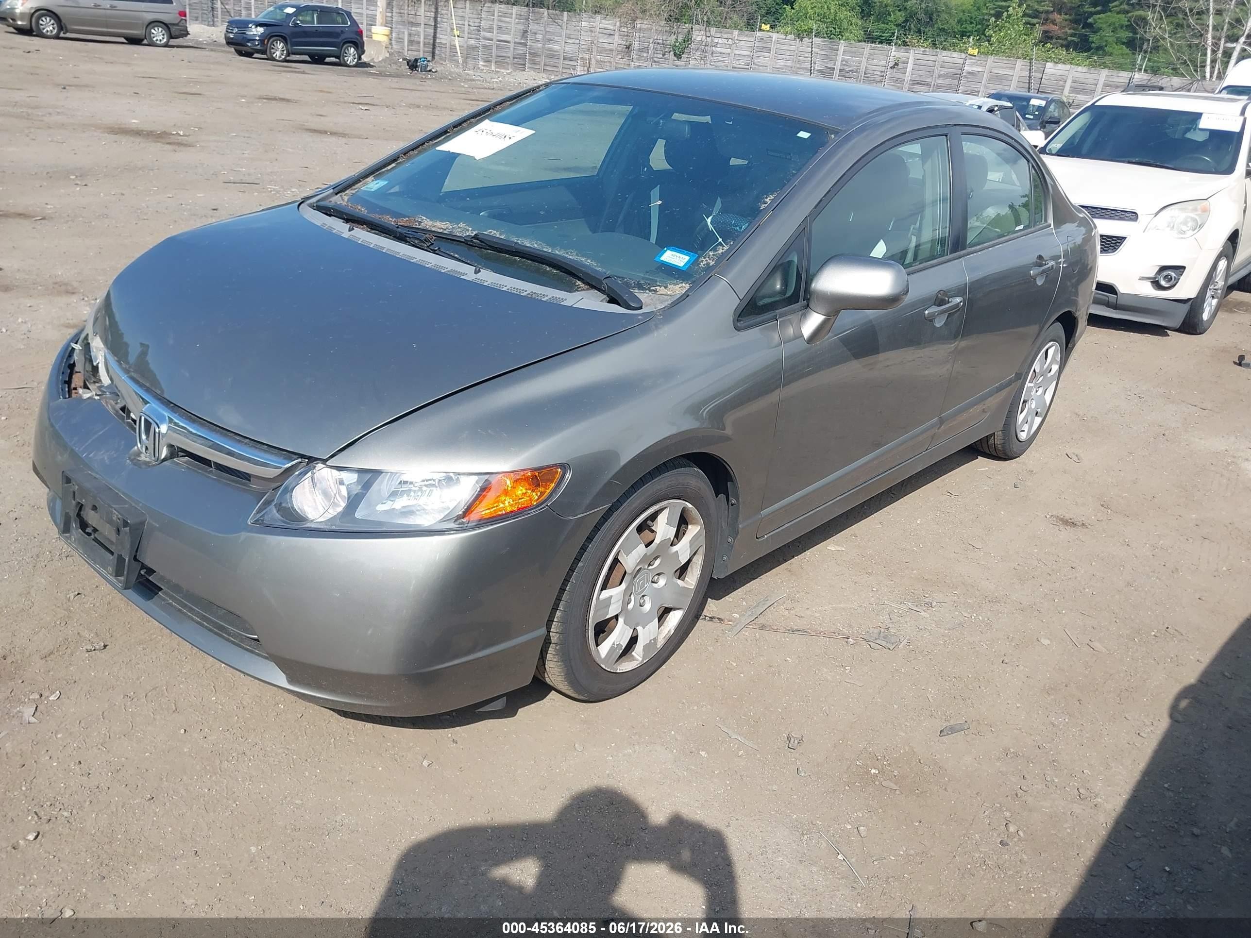 2006 Honda Civic Lx Gray vin: 2HGFA165X6H526643