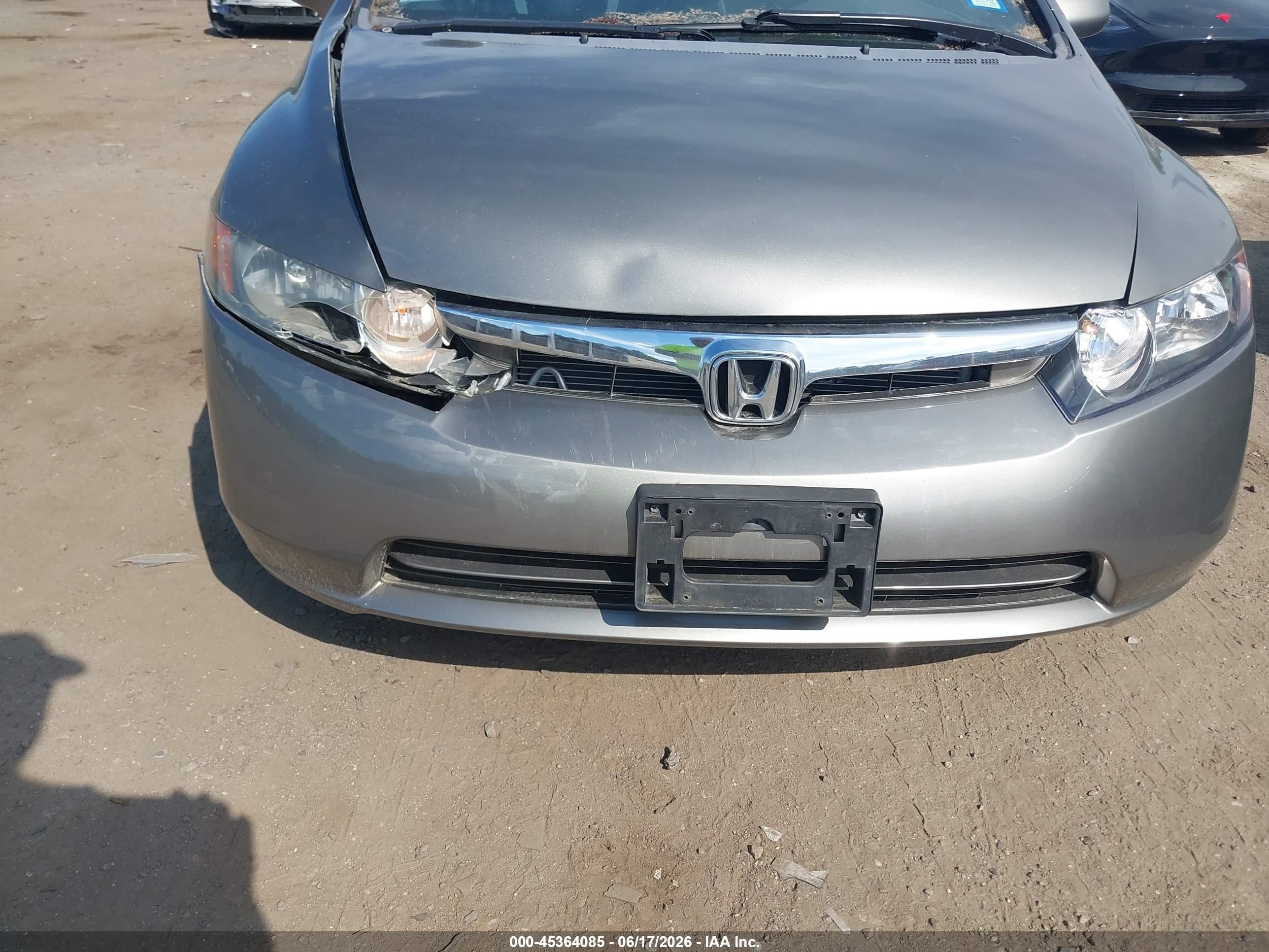 2006 Honda Civic Lx Gray vin: 2HGFA165X6H526643