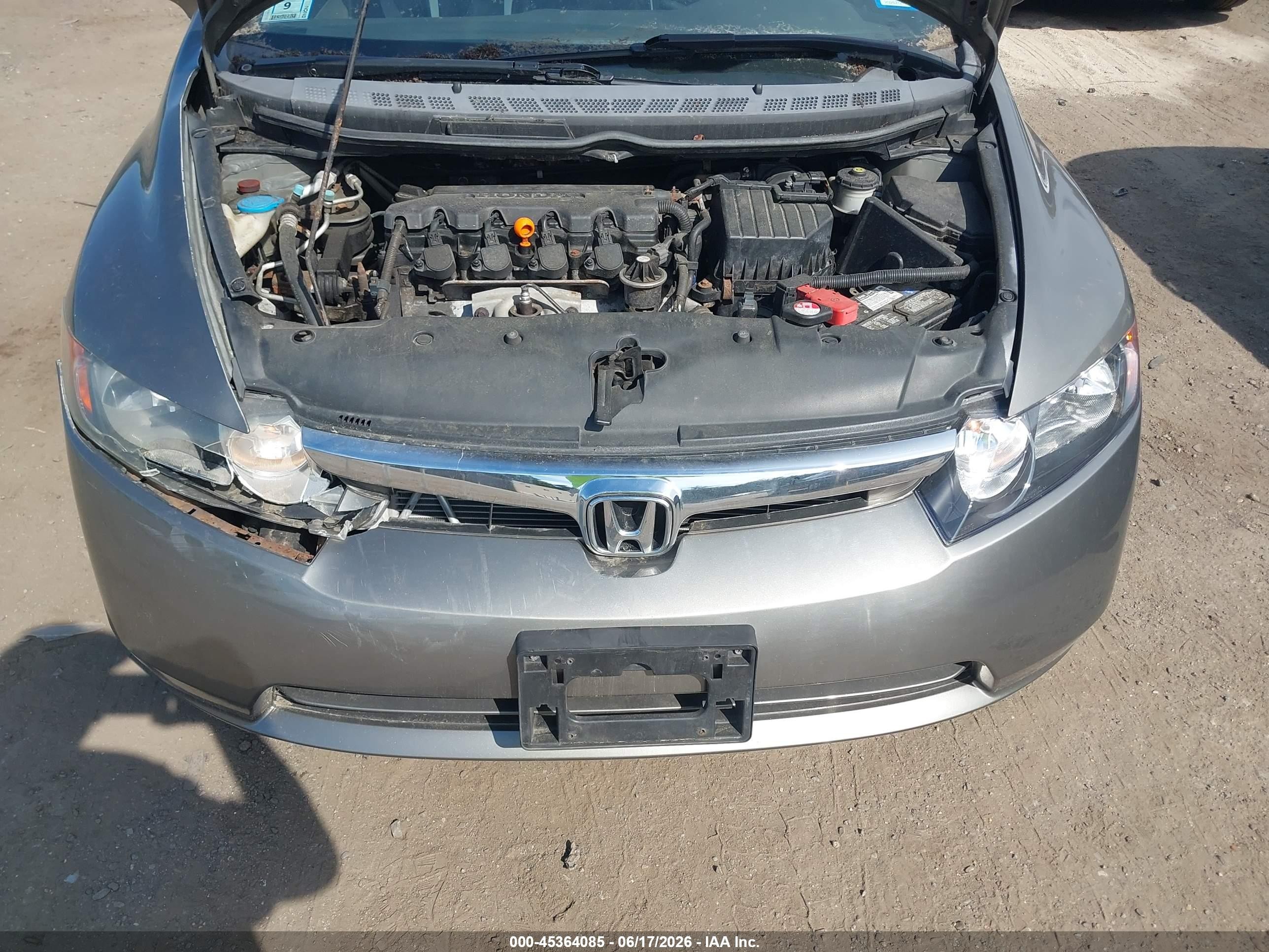 2006 Honda Civic Lx Gray vin: 2HGFA165X6H526643