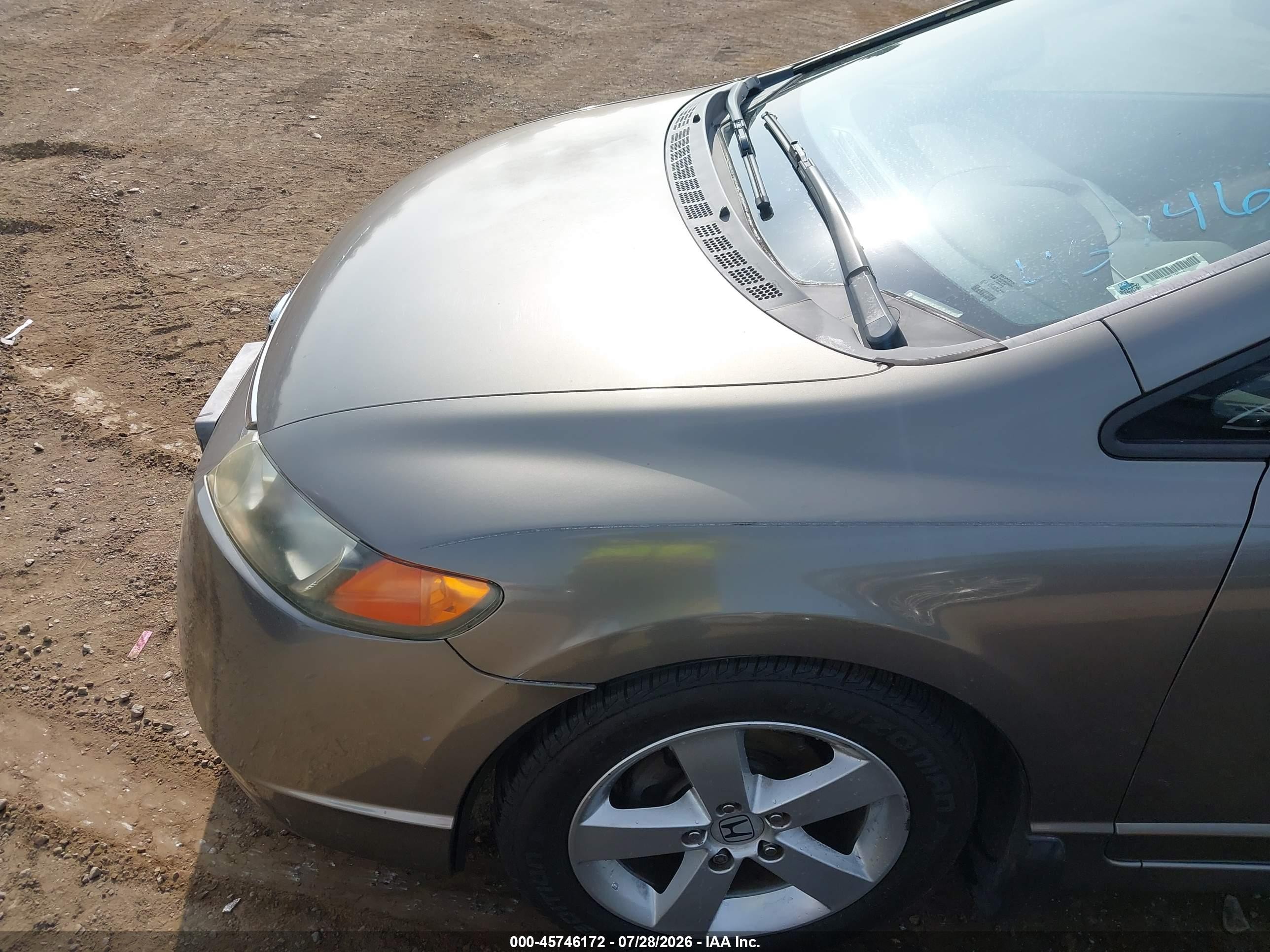 2007 Honda Civic Lx Gray vin: 2HGFA165X7H300197