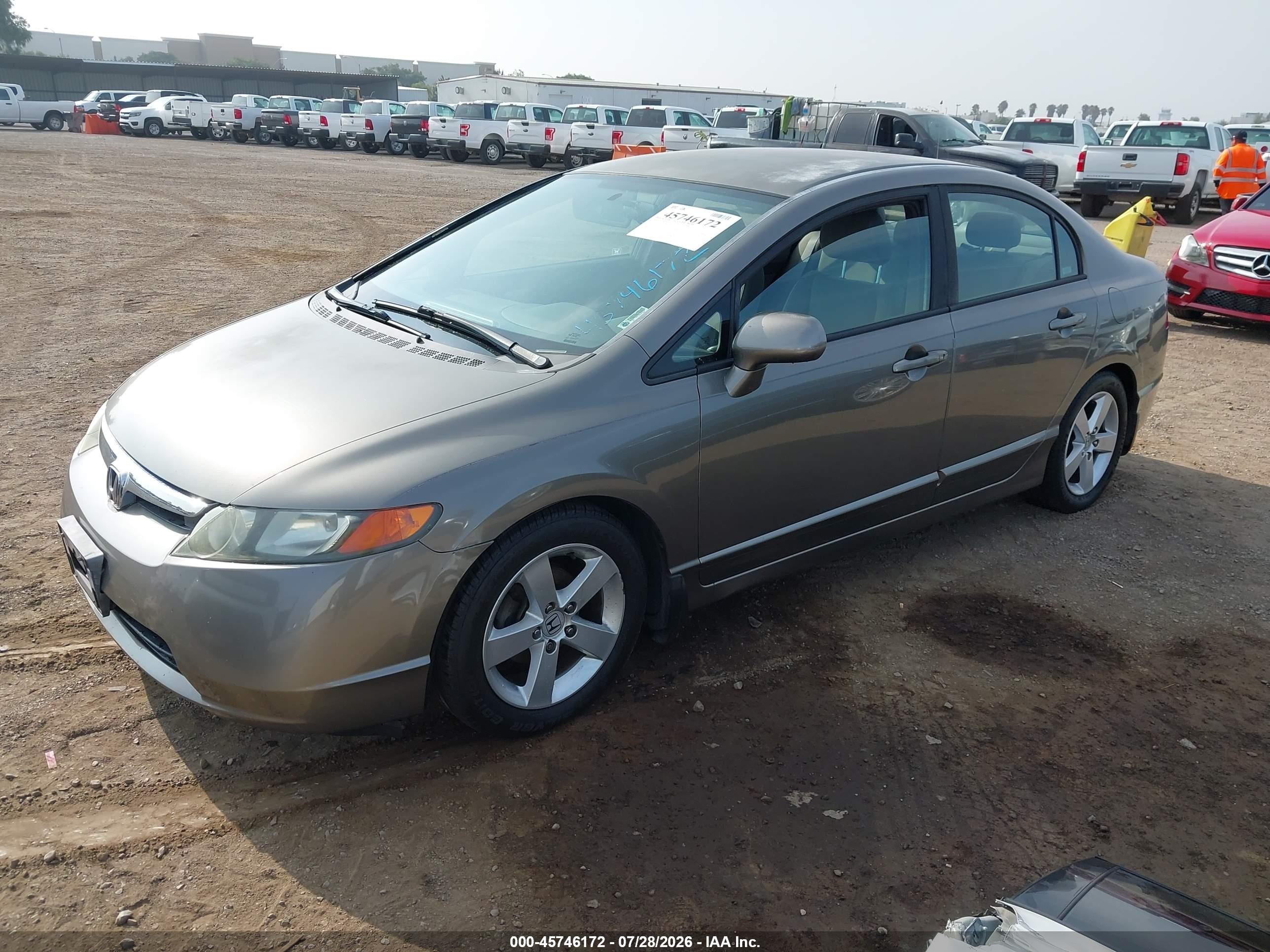 2007 Honda Civic Lx Gray vin: 2HGFA165X7H300197