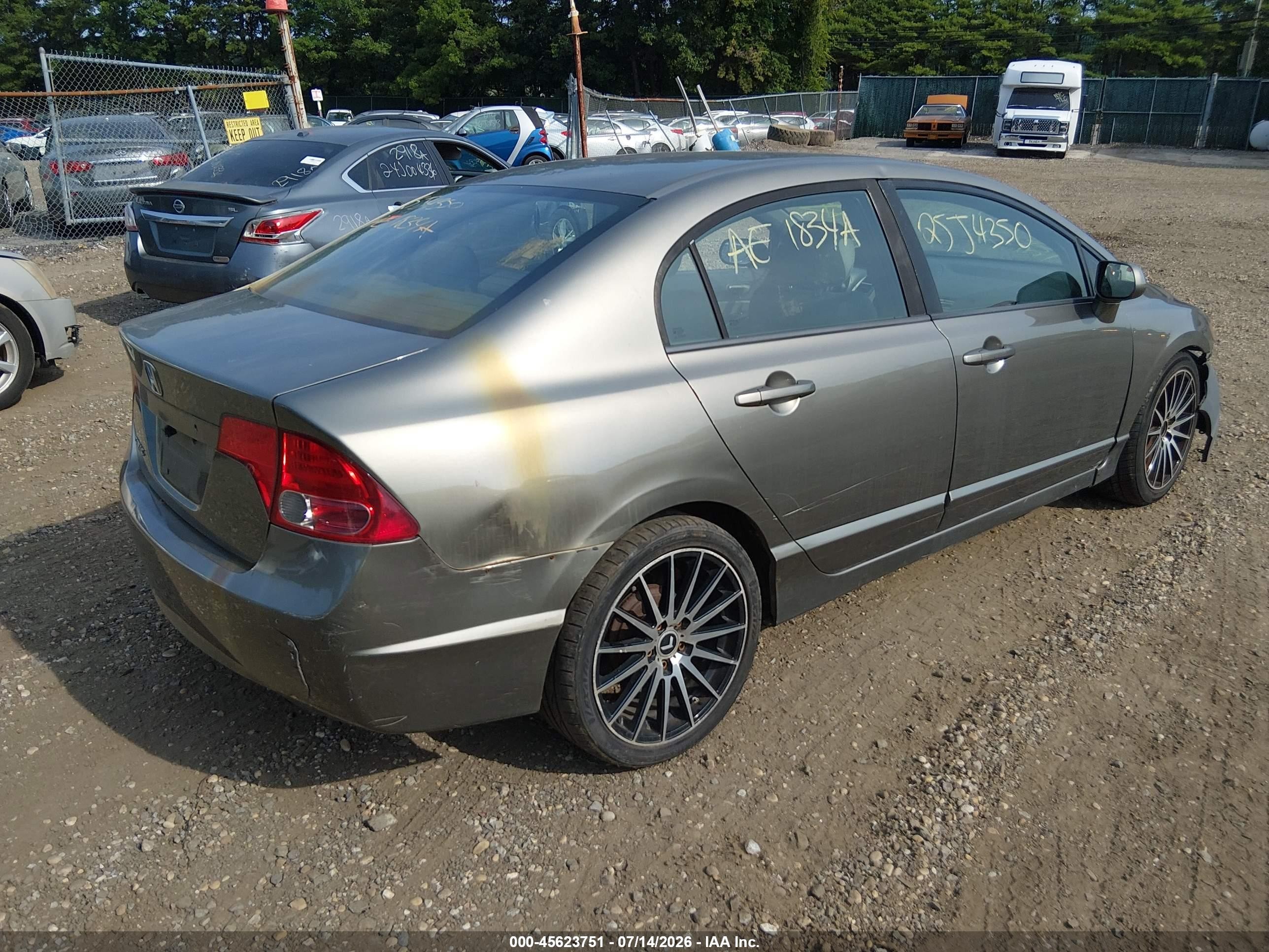 2007 Honda Civic Lx Gray vin: 2HGFA165X7H302998