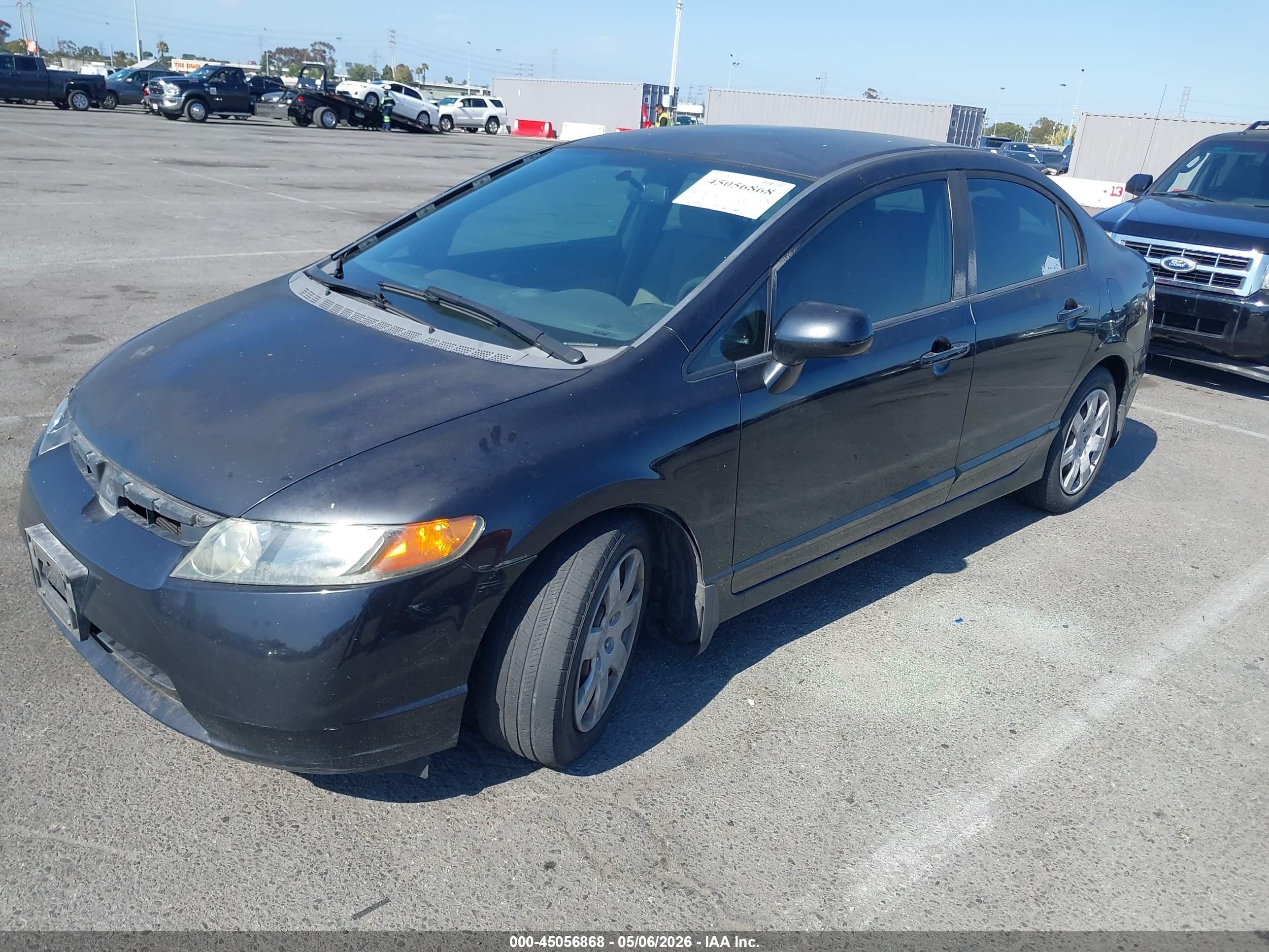 2007 Honda Civic Lx Black vin: 2HGFA165X7H304525