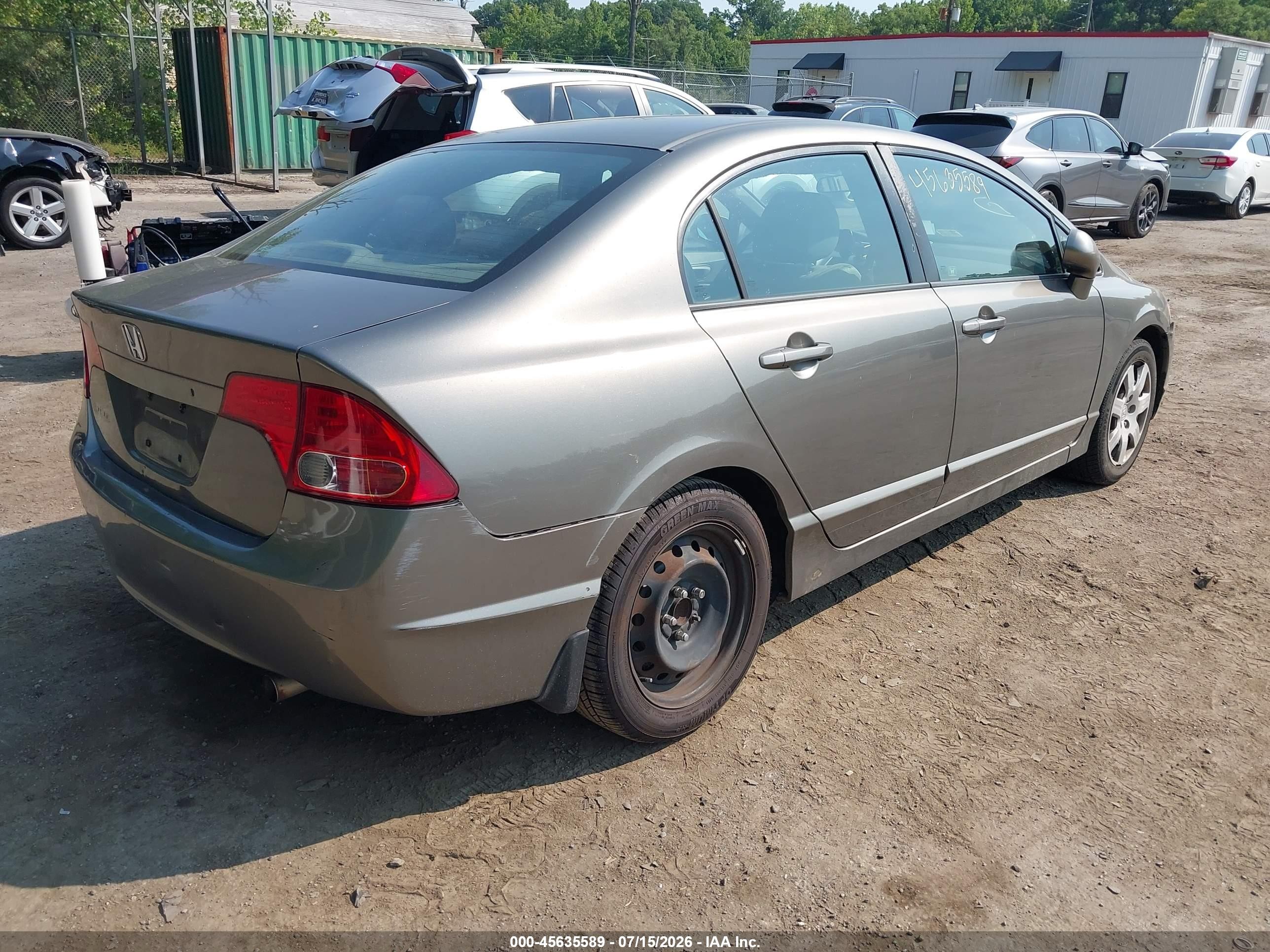 2007 Honda Civic Lx Gray vin: 2HGFA165X7H315329