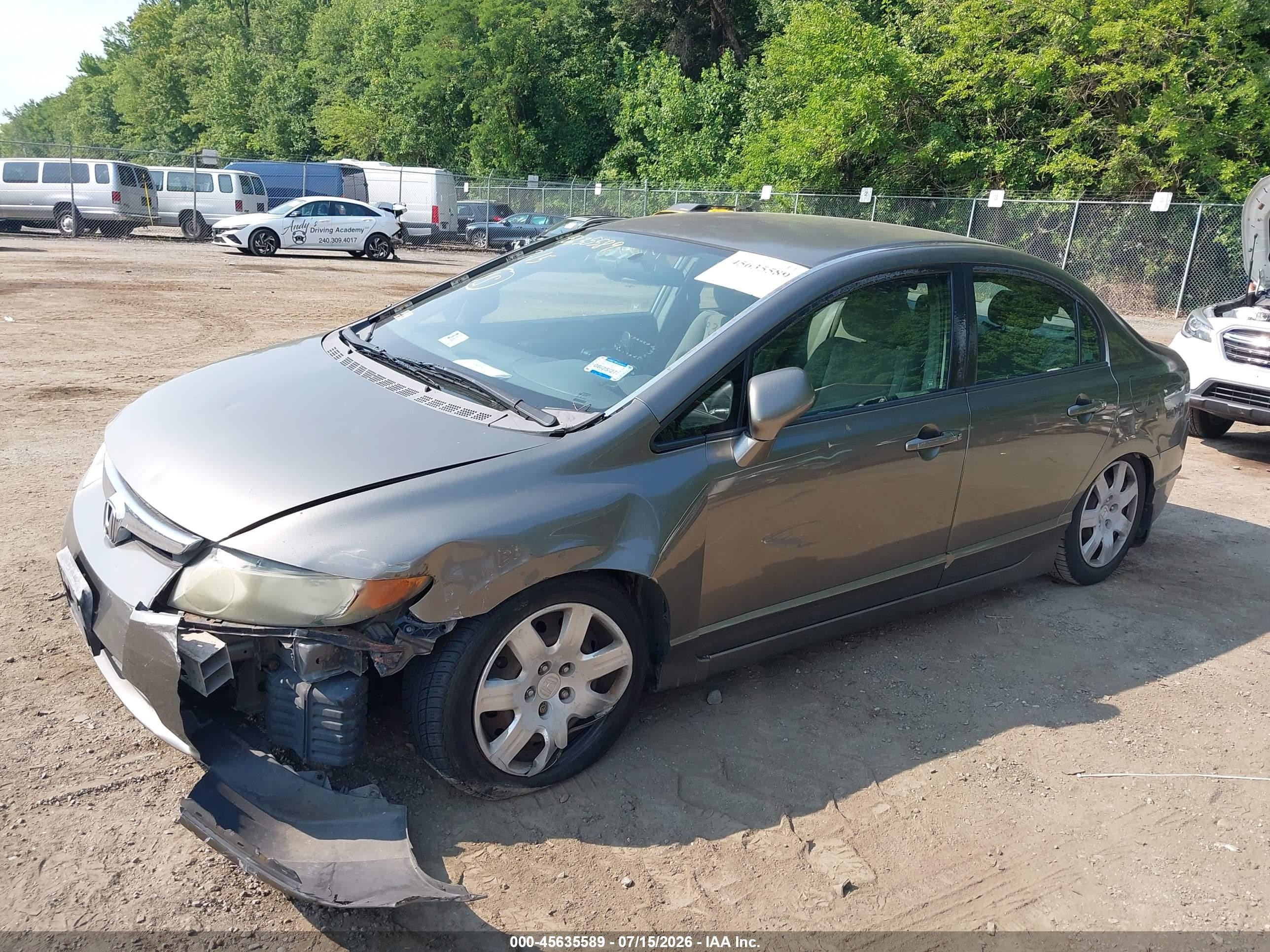 2007 Honda Civic Lx Gray vin: 2HGFA165X7H315329
