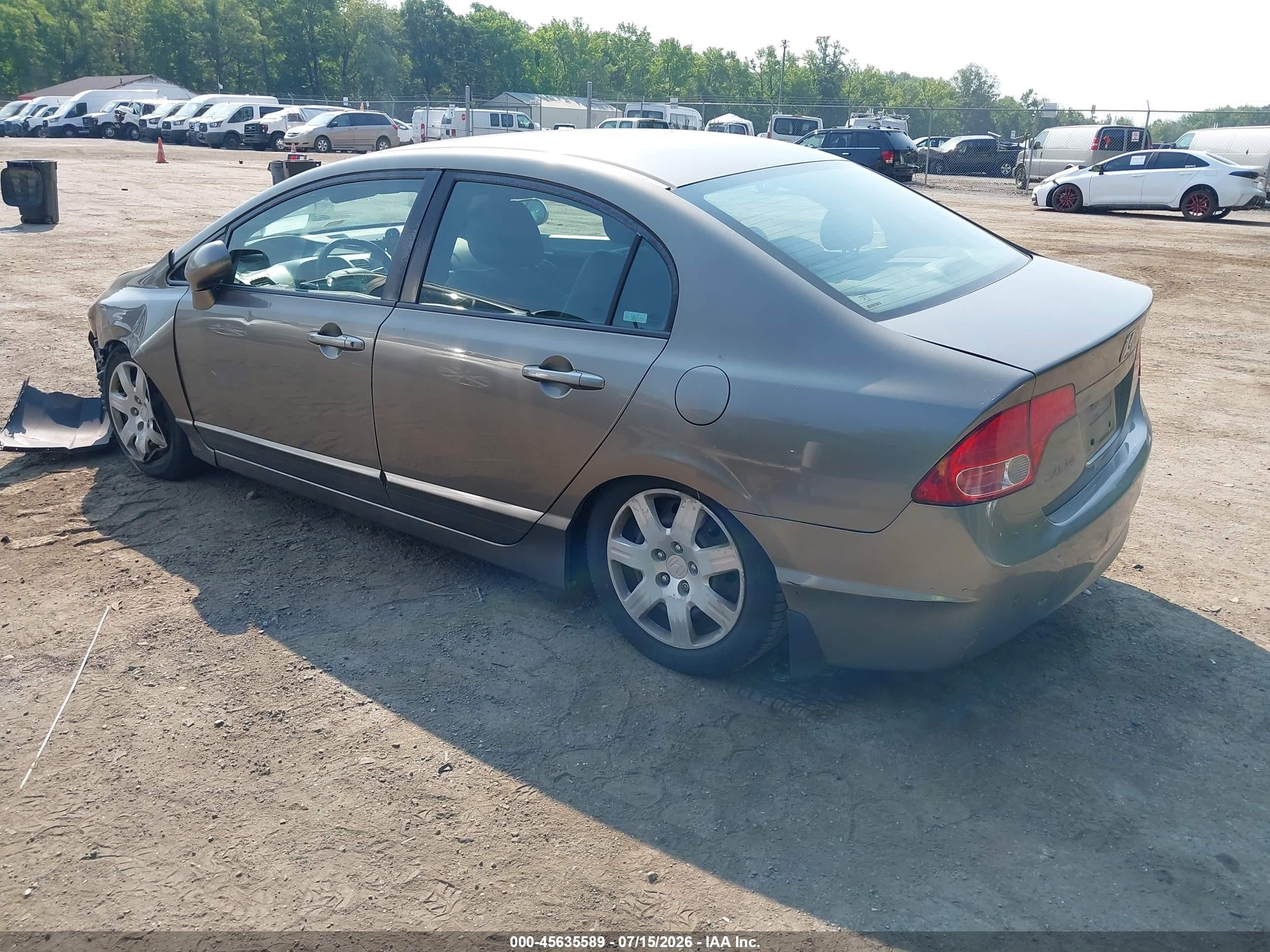 2007 Honda Civic Lx Gray vin: 2HGFA165X7H315329