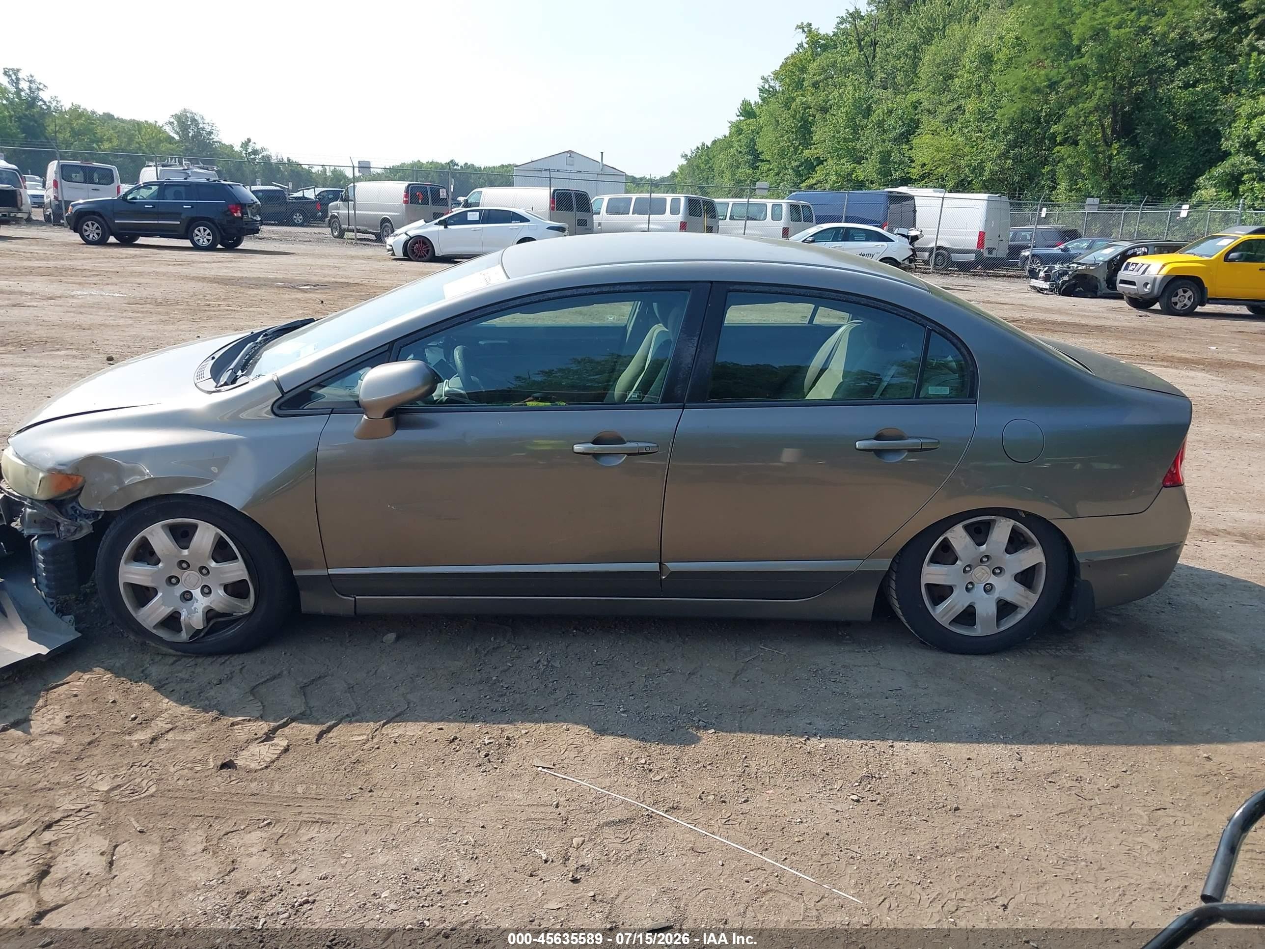 2007 Honda Civic Lx Gray vin: 2HGFA165X7H315329