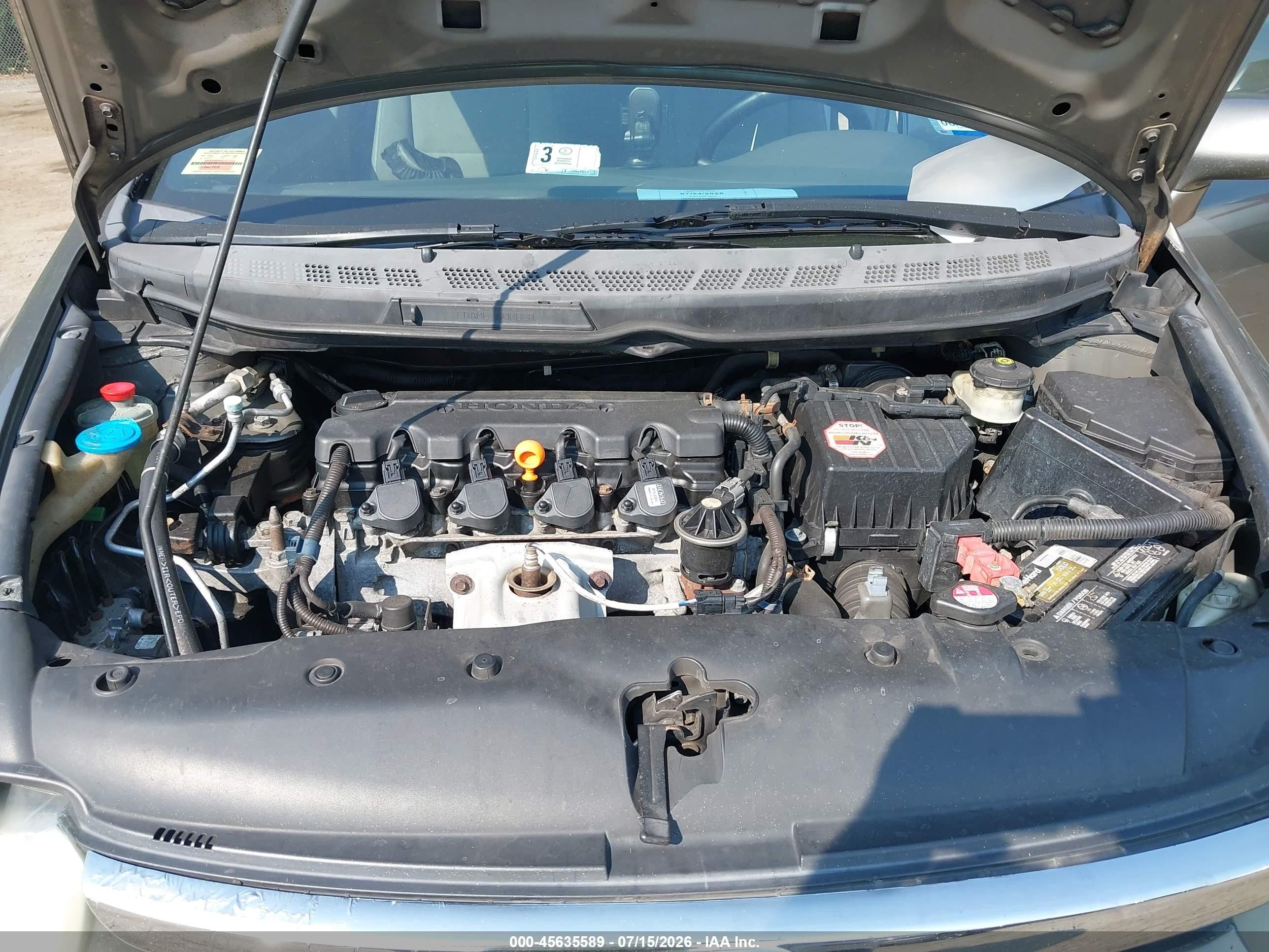 2007 Honda Civic Lx Gray vin: 2HGFA165X7H315329