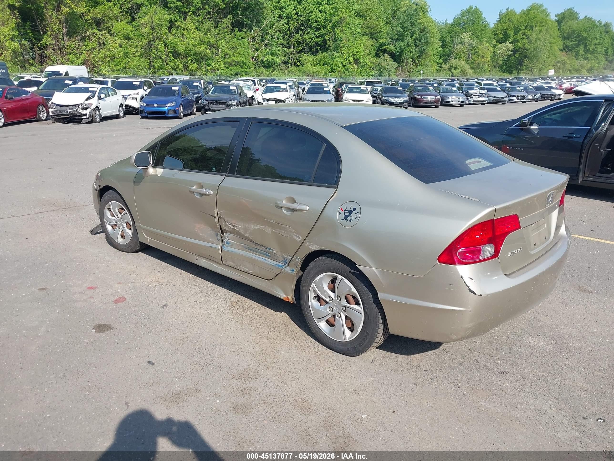 2007 Honda Civic Lx Beige vin: 2HGFA165X7H501744
