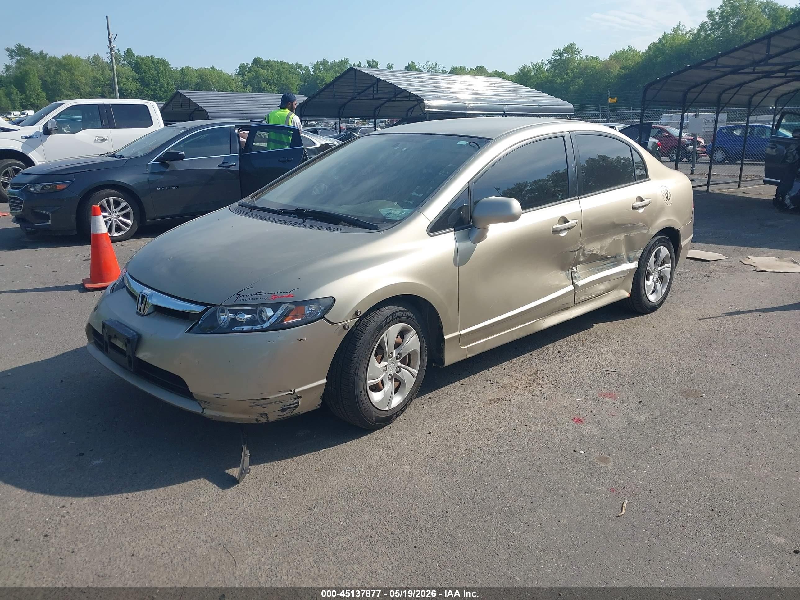 2007 Honda Civic Lx Beige vin: 2HGFA165X7H501744