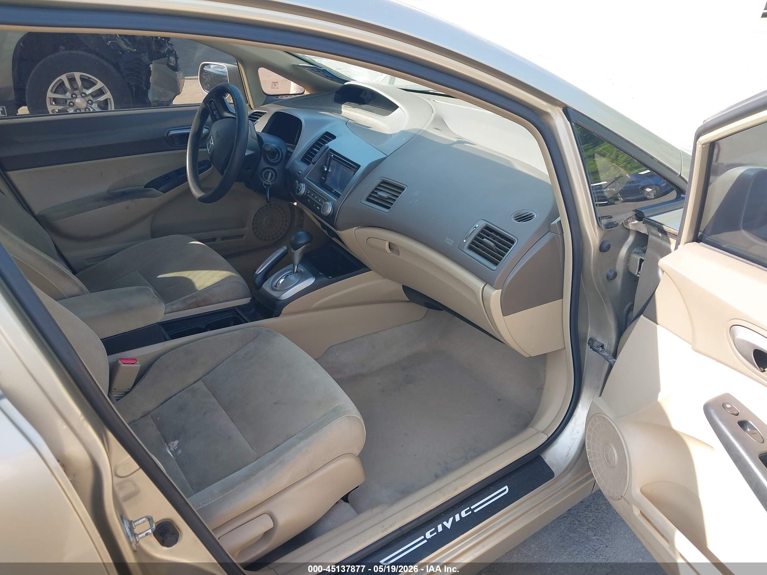 2007 Honda Civic Lx Beige vin: 2HGFA165X7H501744