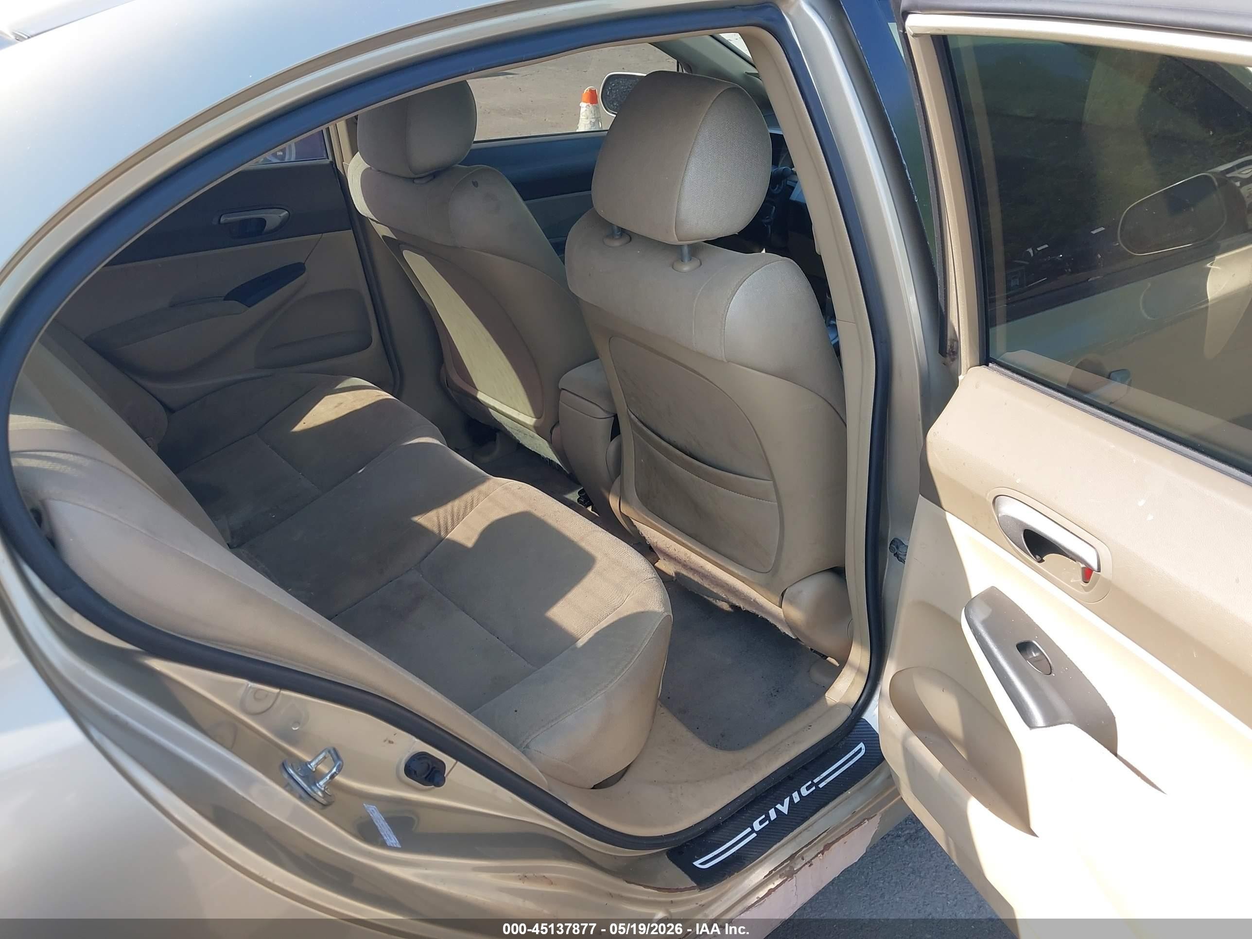 2007 Honda Civic Lx Beige vin: 2HGFA165X7H501744