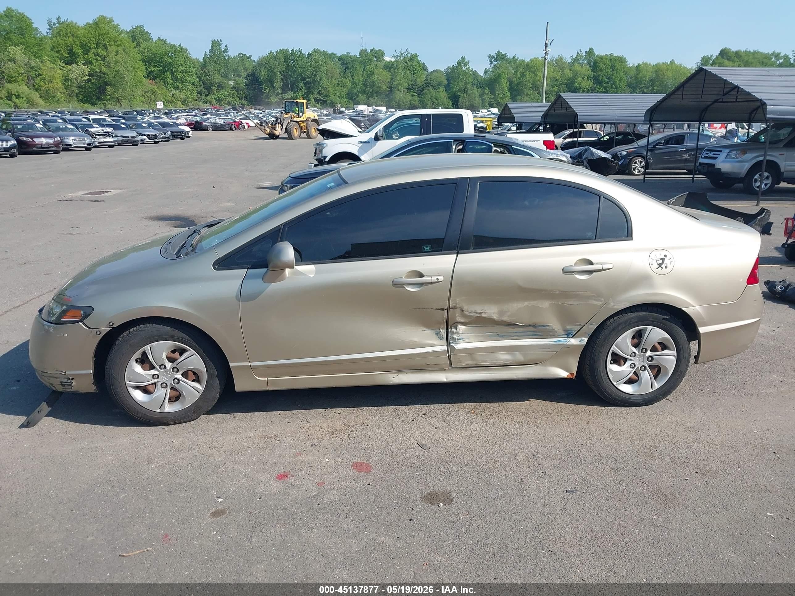 2007 Honda Civic Lx Beige vin: 2HGFA165X7H501744