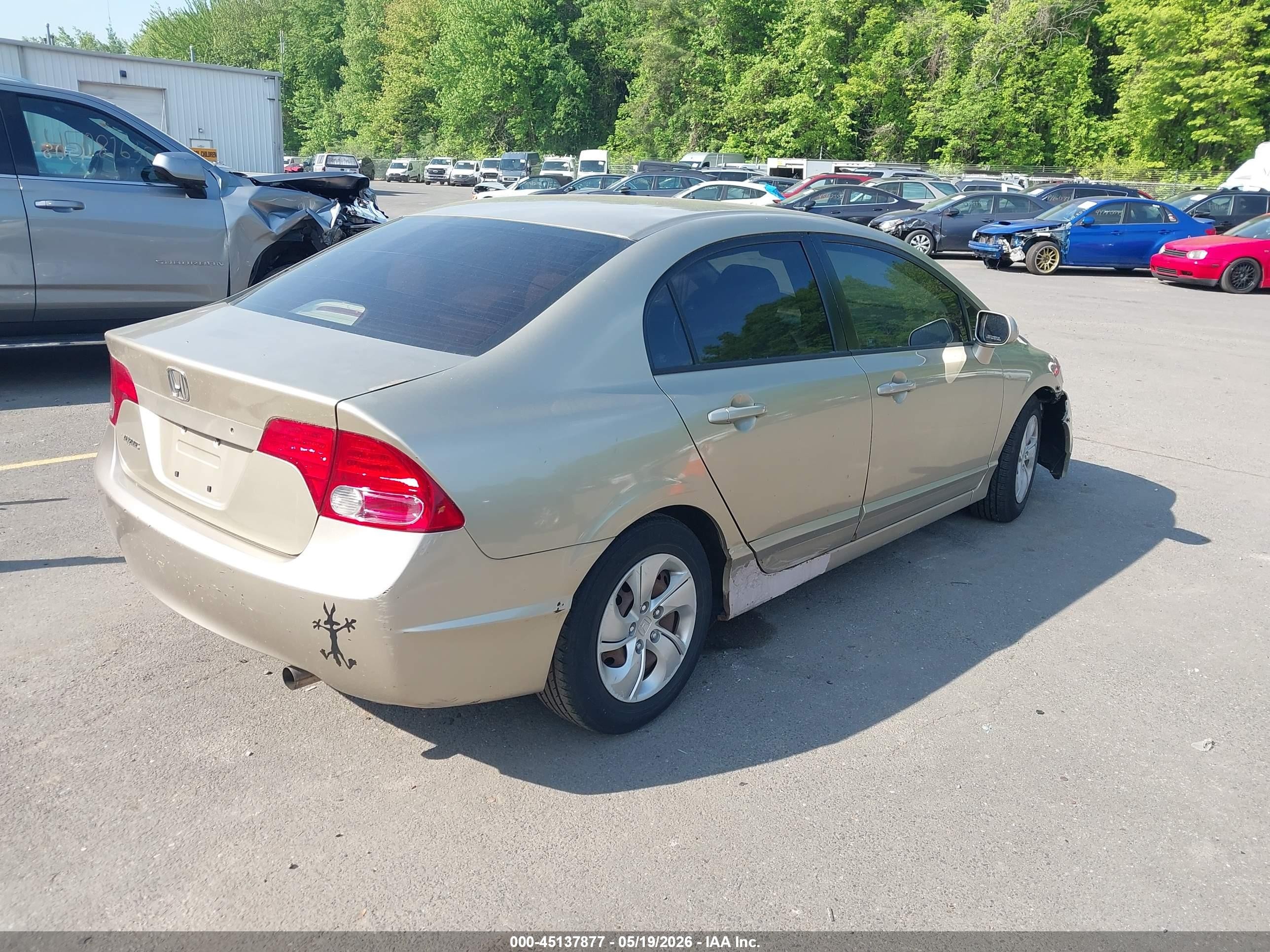 2007 Honda Civic Lx Beige vin: 2HGFA165X7H501744