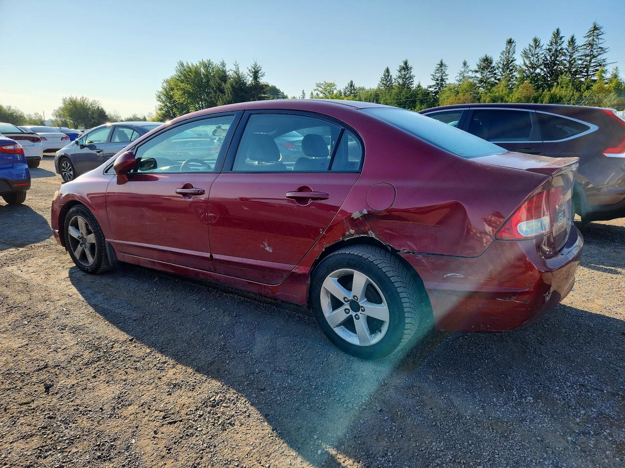 2008 Honda Civic Lx Burgundy vin: 2HGFA165X8H003562