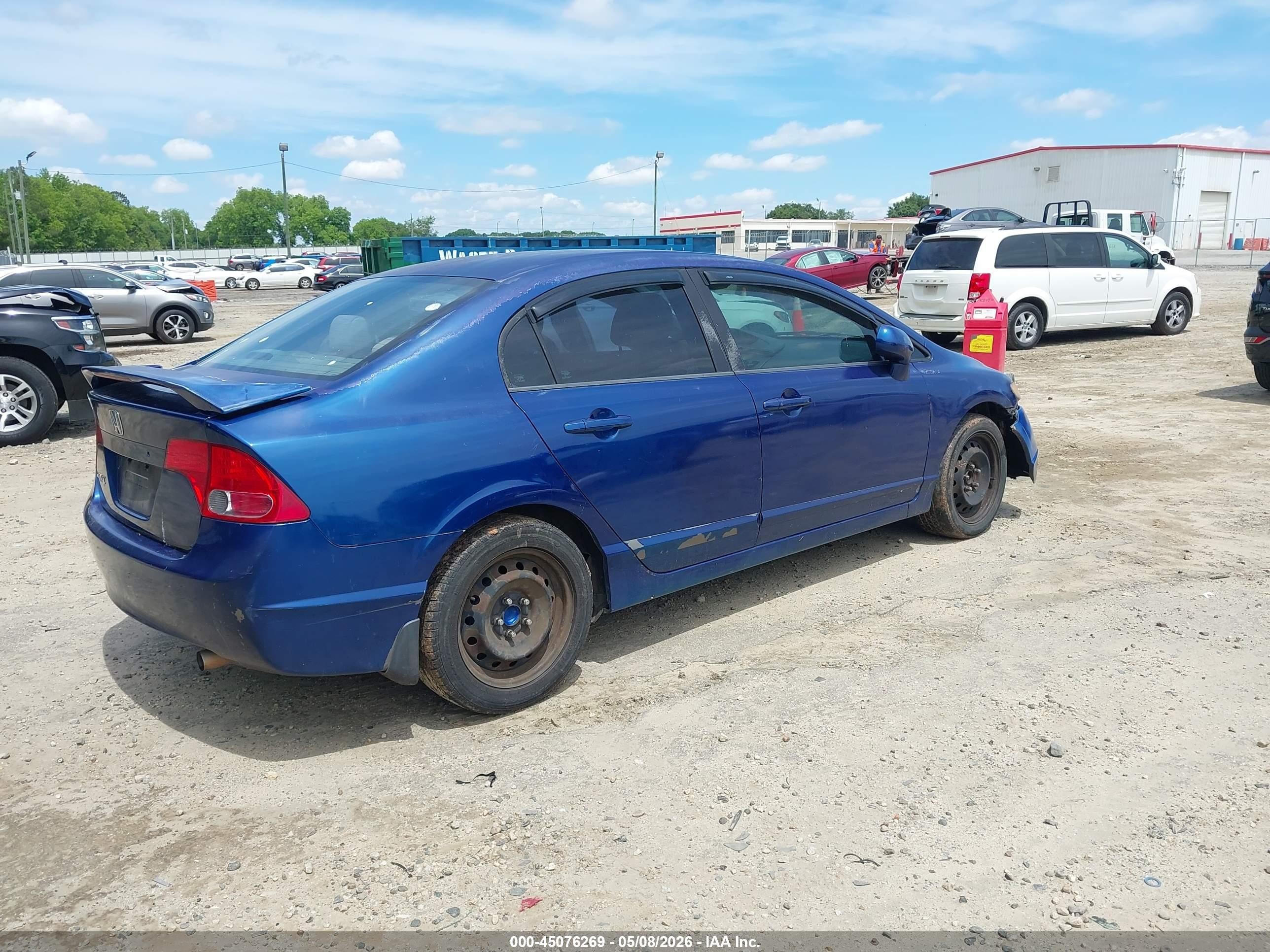 2008 Honda Civic Lx Blue vin: 2HGFA165X8H319866