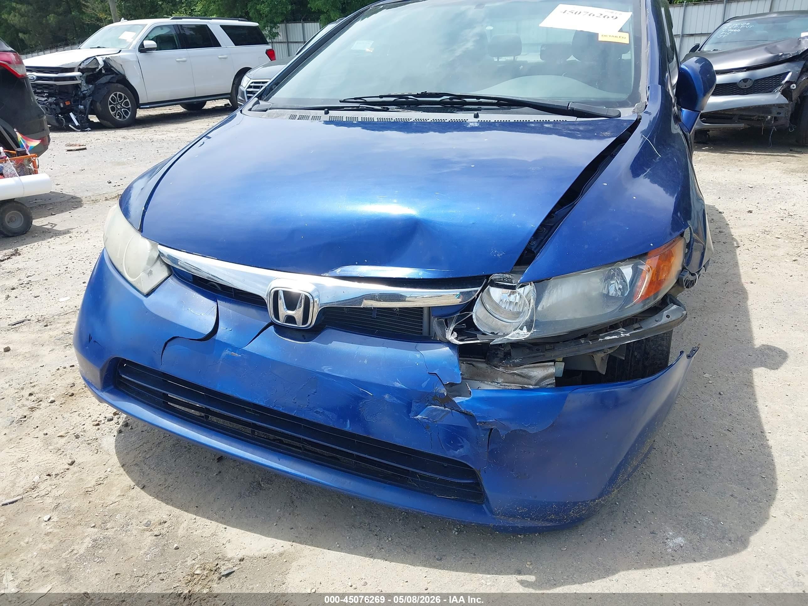 2008 Honda Civic Lx Blue vin: 2HGFA165X8H319866