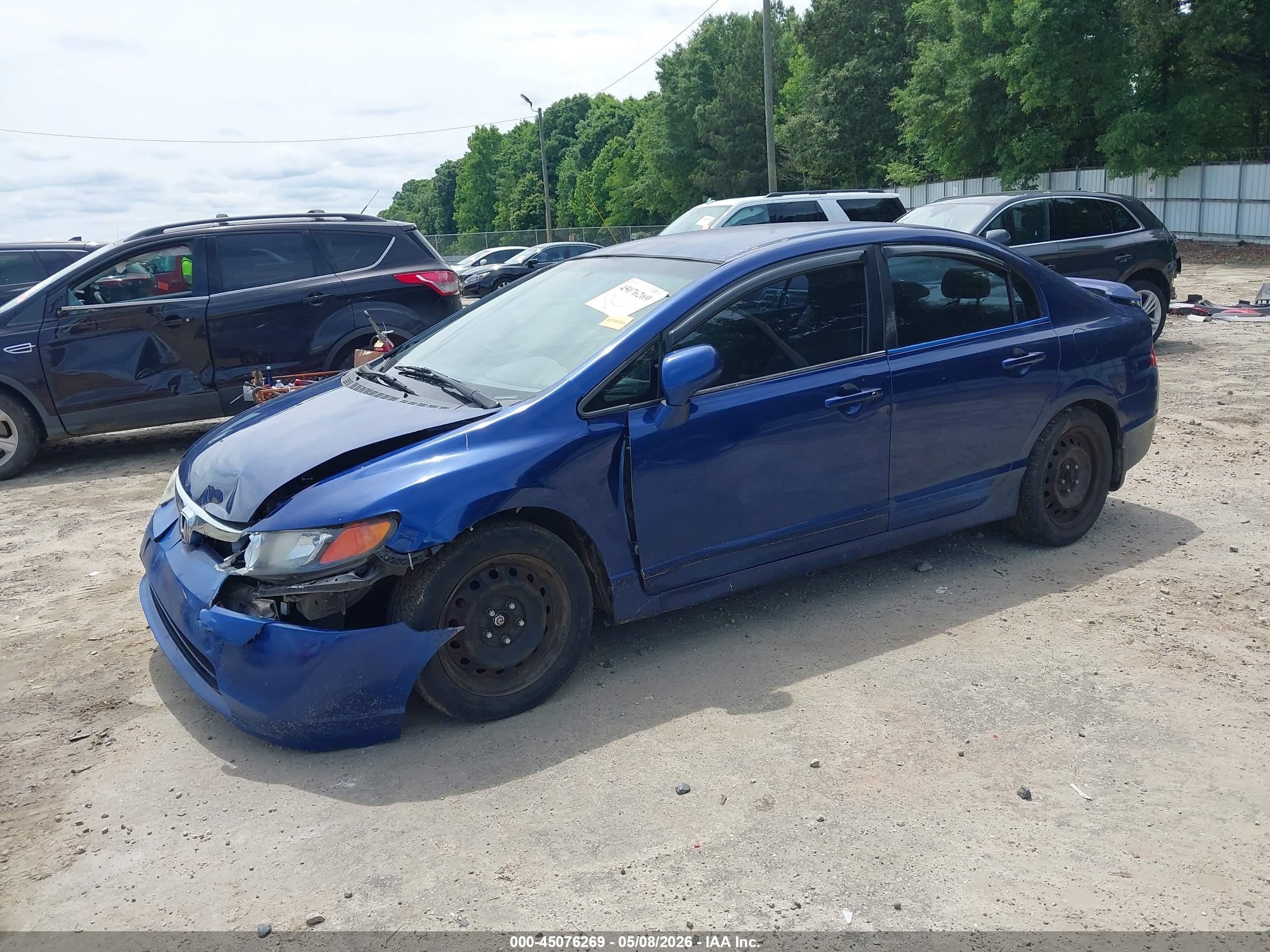 2008 Honda Civic Lx Blue vin: 2HGFA165X8H319866