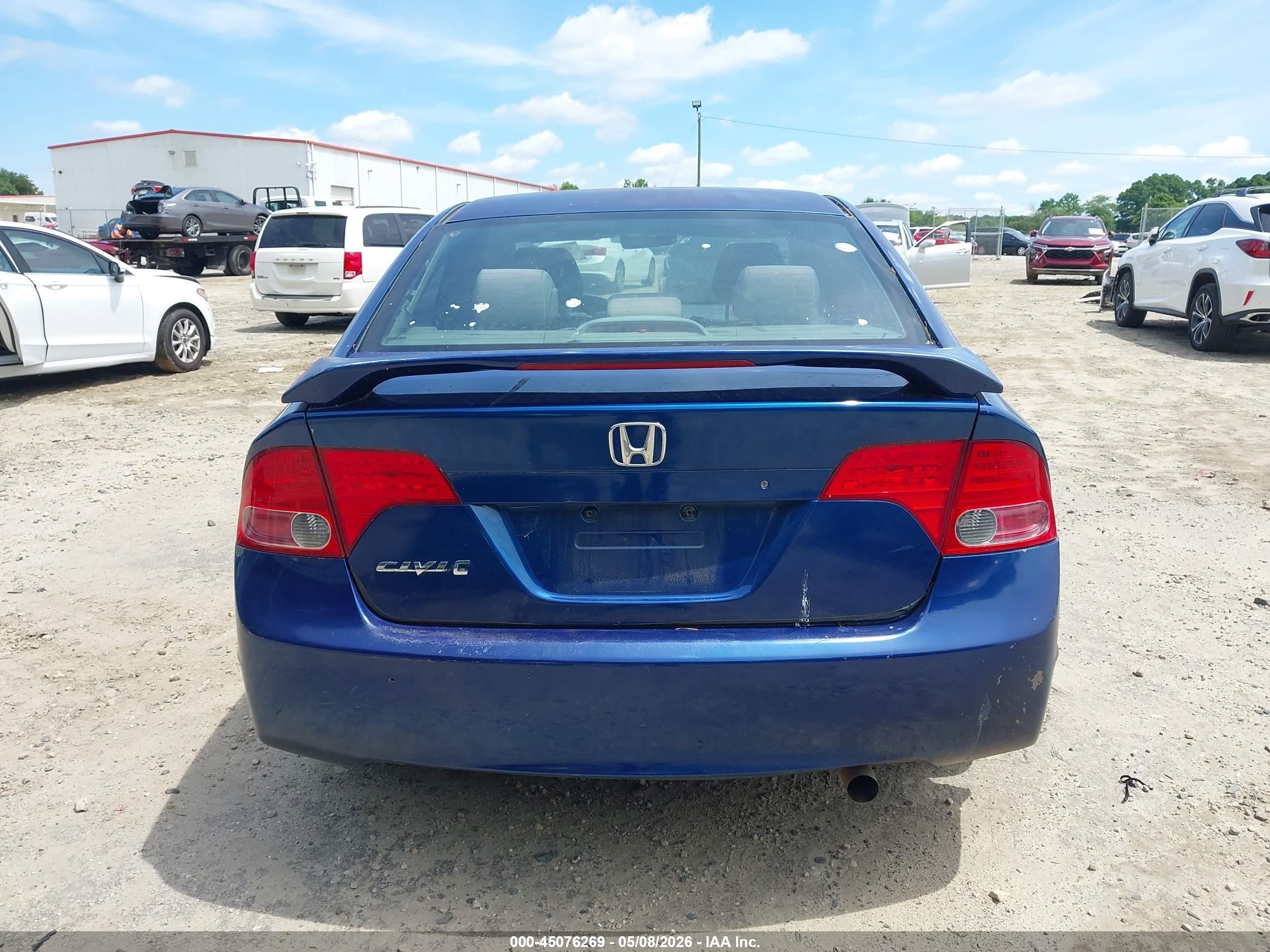 2008 Honda Civic Lx Blue vin: 2HGFA165X8H319866