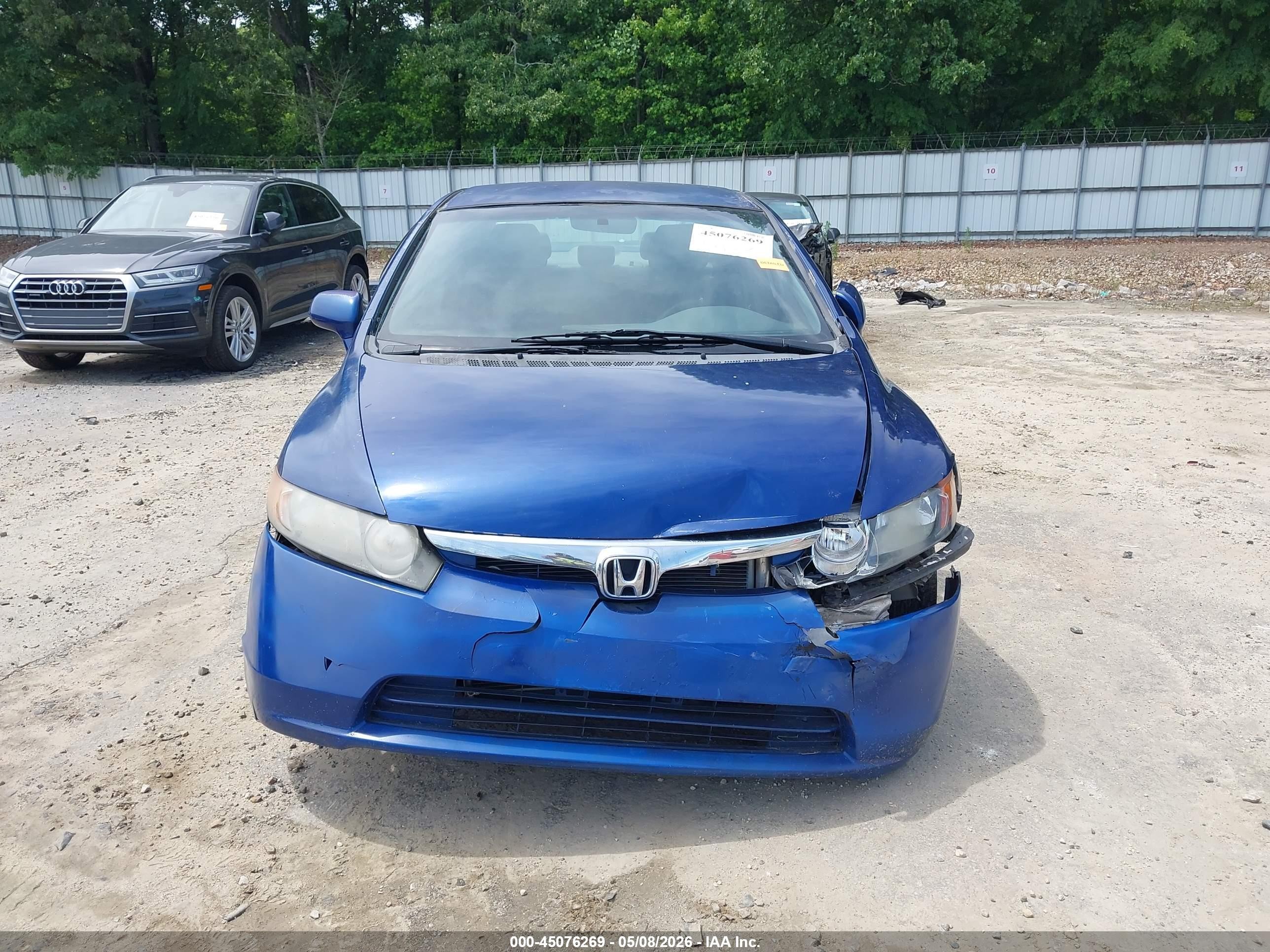 2008 Honda Civic Lx Blue vin: 2HGFA165X8H319866