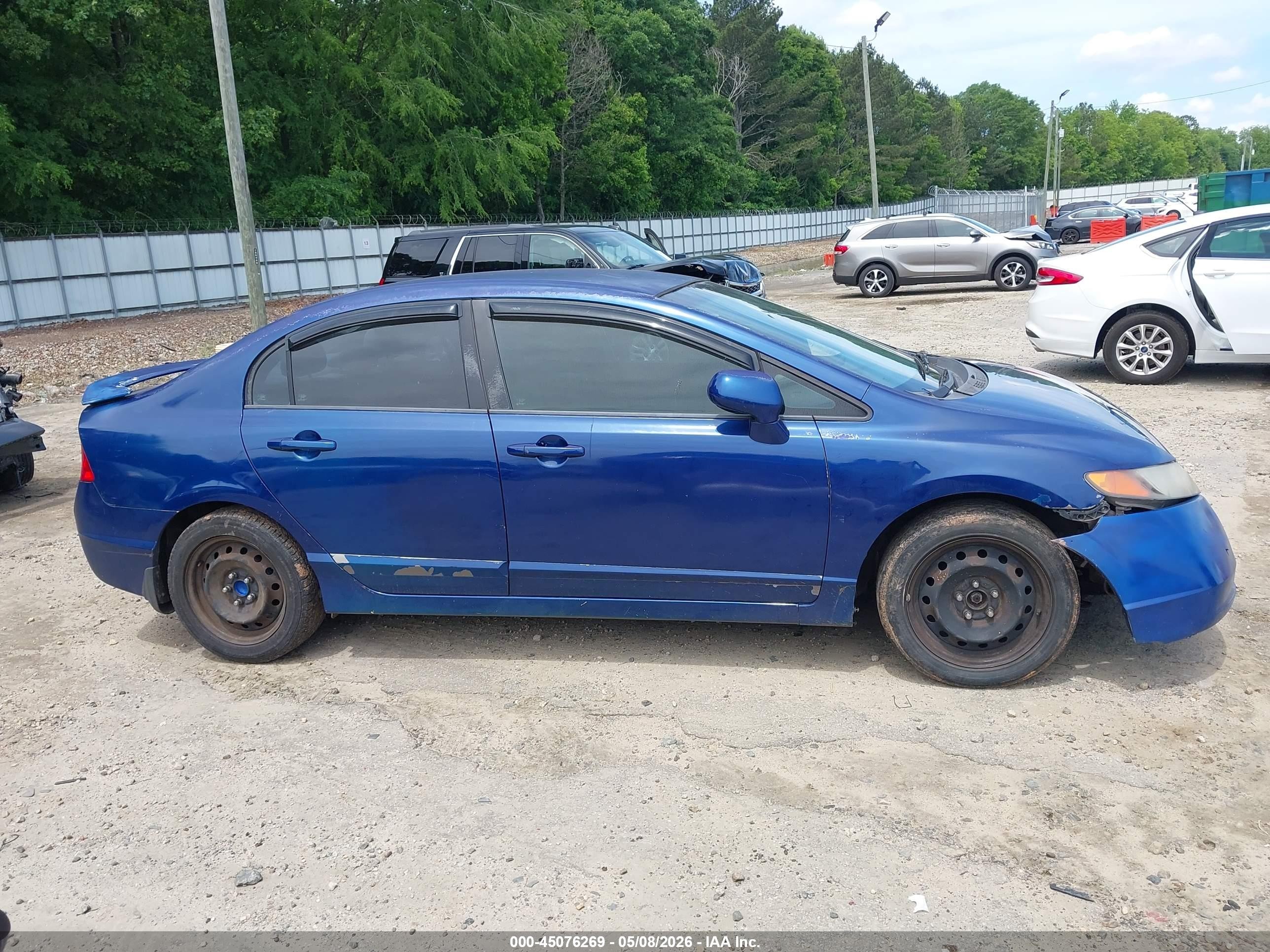 2008 Honda Civic Lx Blue vin: 2HGFA165X8H319866