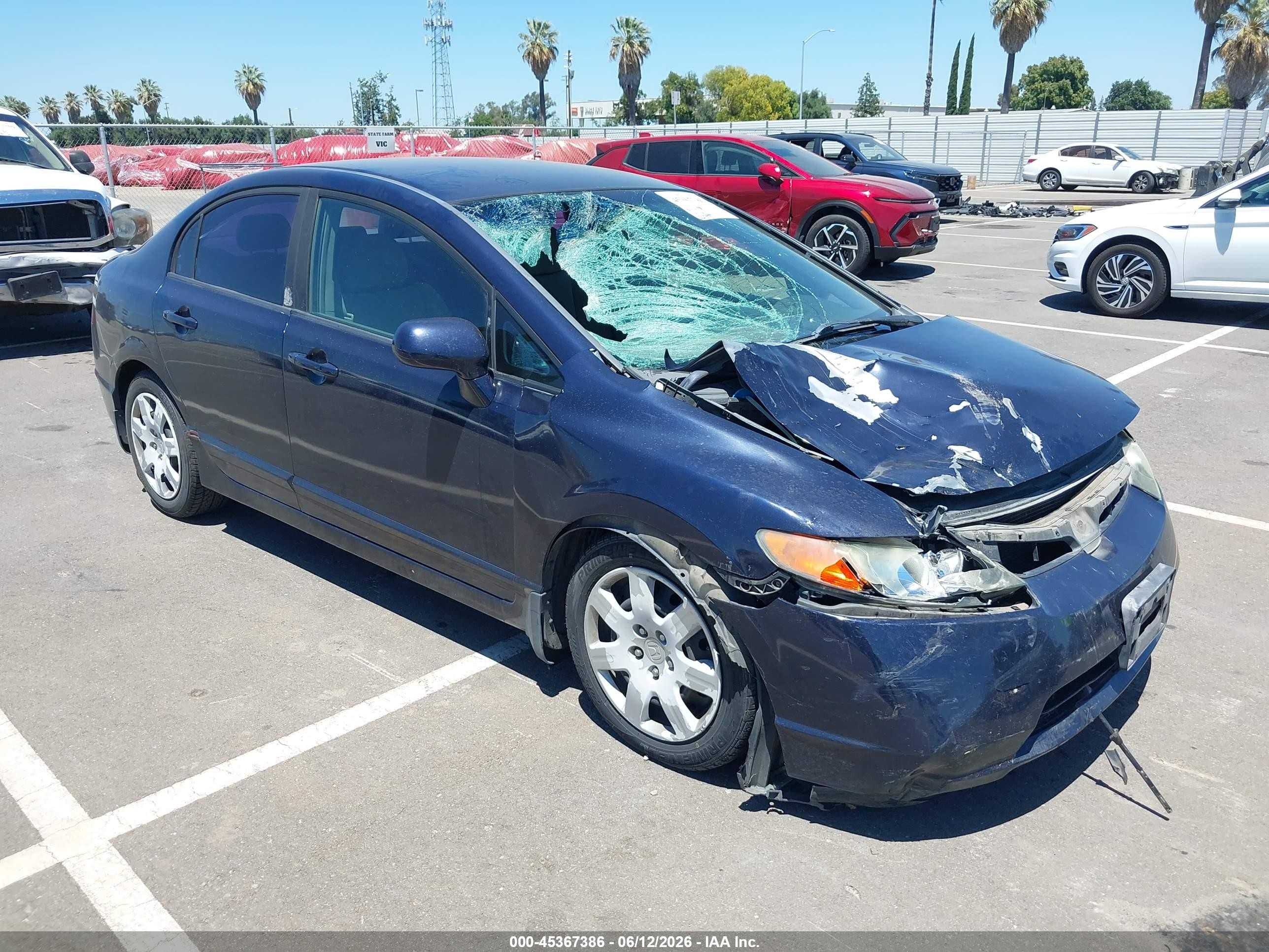 2008 Honda Civic Lx Blue vin: 2HGFA165X8H512020