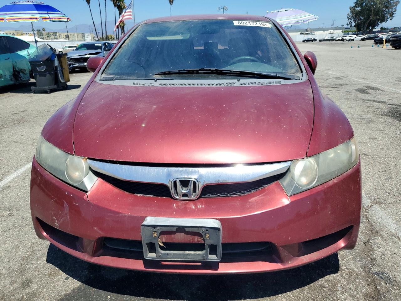 2009 Honda Civic Lx Burgundy vin: 2HGFA165X9H349936