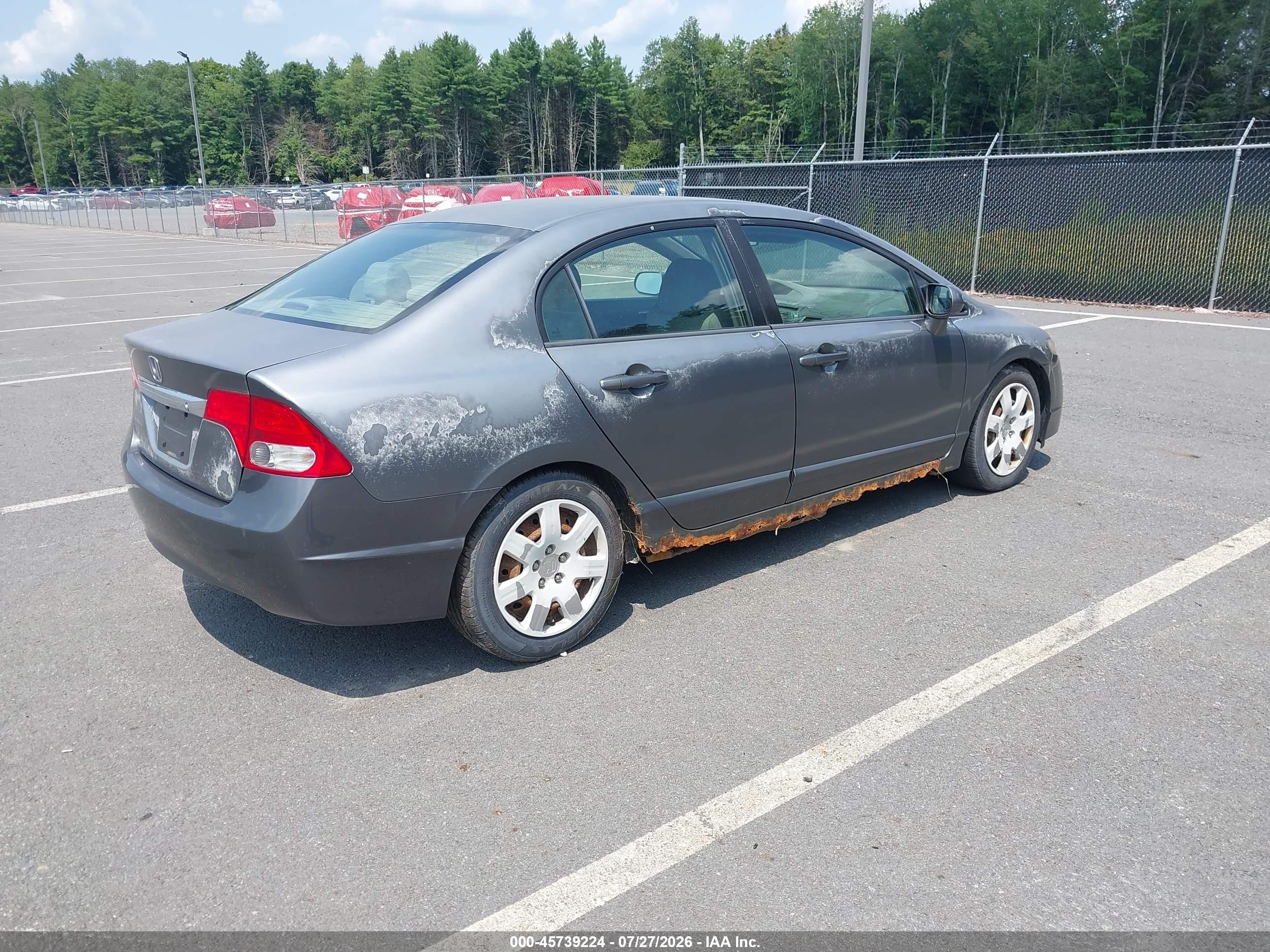 2009 Honda Civic Lx Gray vin: 2HGFA165X9H536769