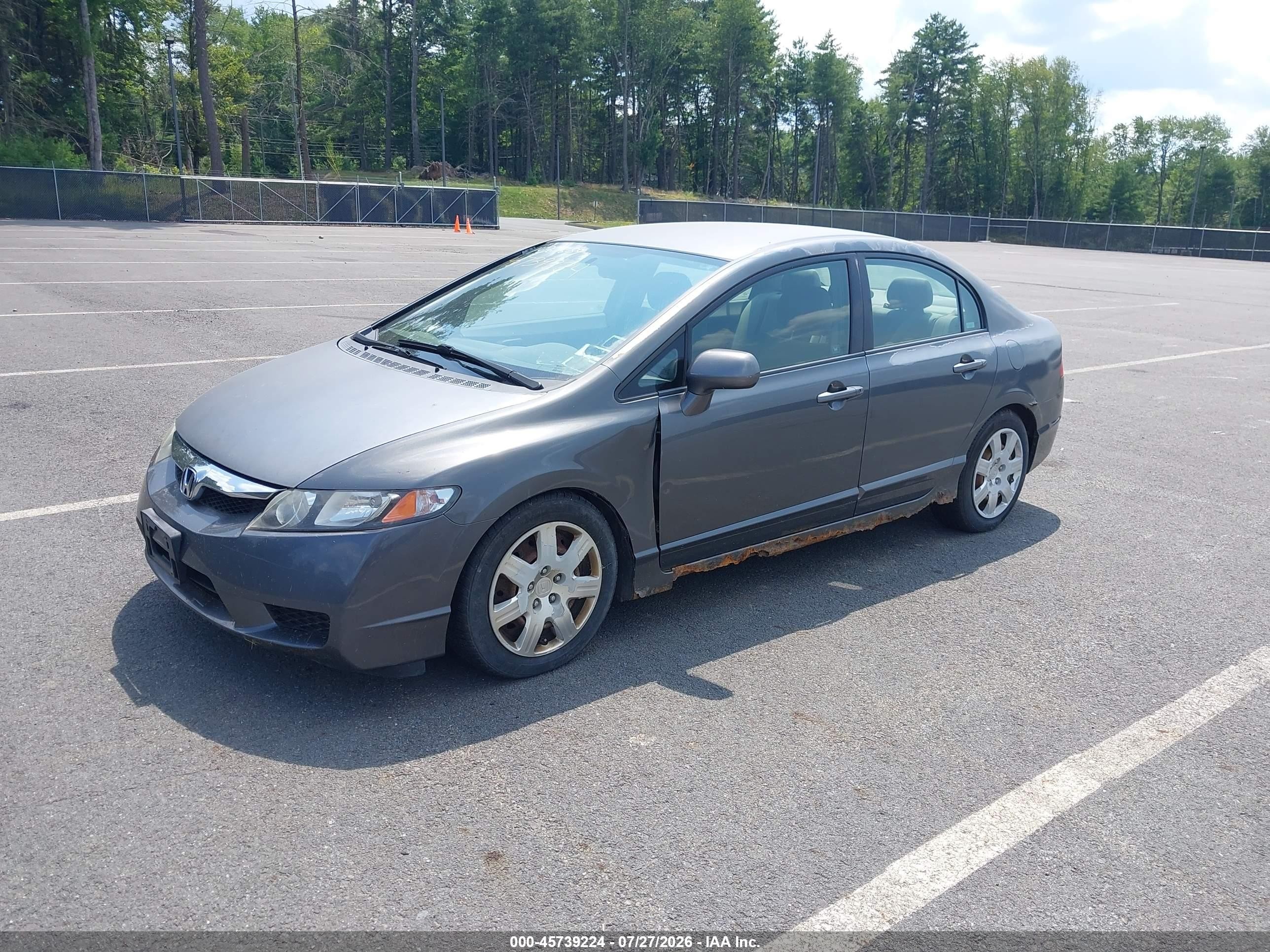 2009 Honda Civic Lx Gray vin: 2HGFA165X9H536769