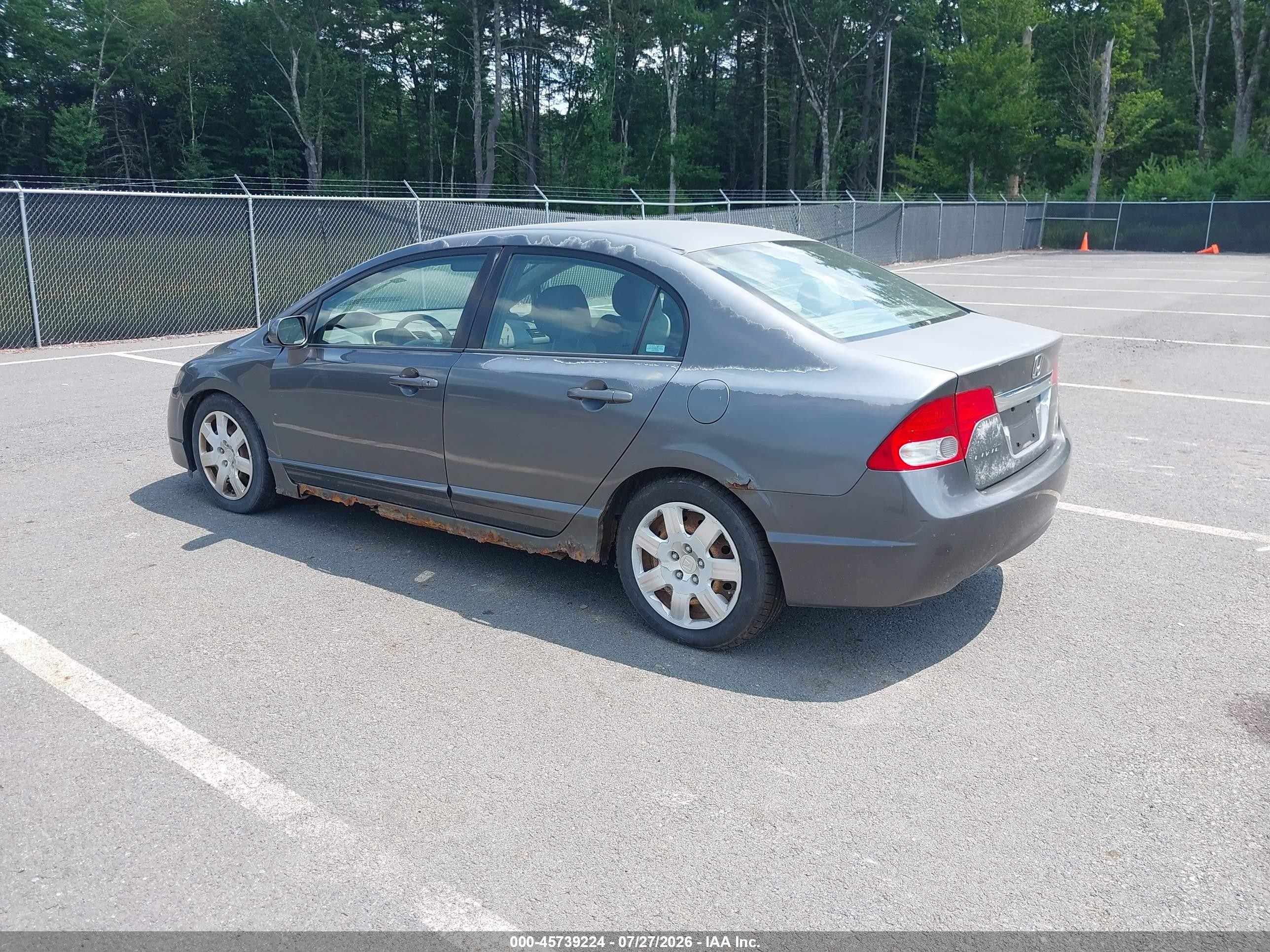 2009 Honda Civic Lx Gray vin: 2HGFA165X9H536769
