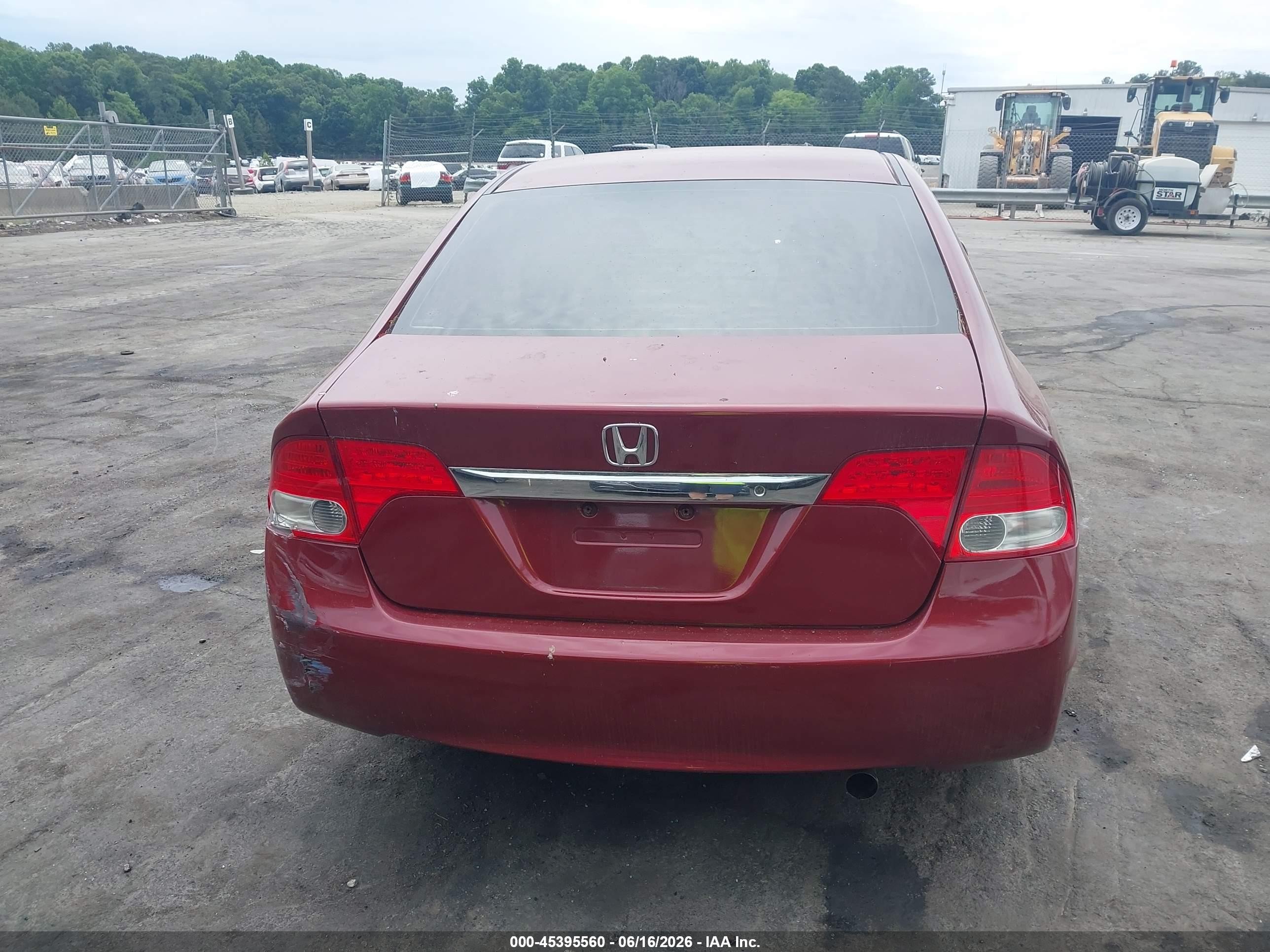 2009 Honda Civic Lx Red vin: 2HGFA165X9H547691