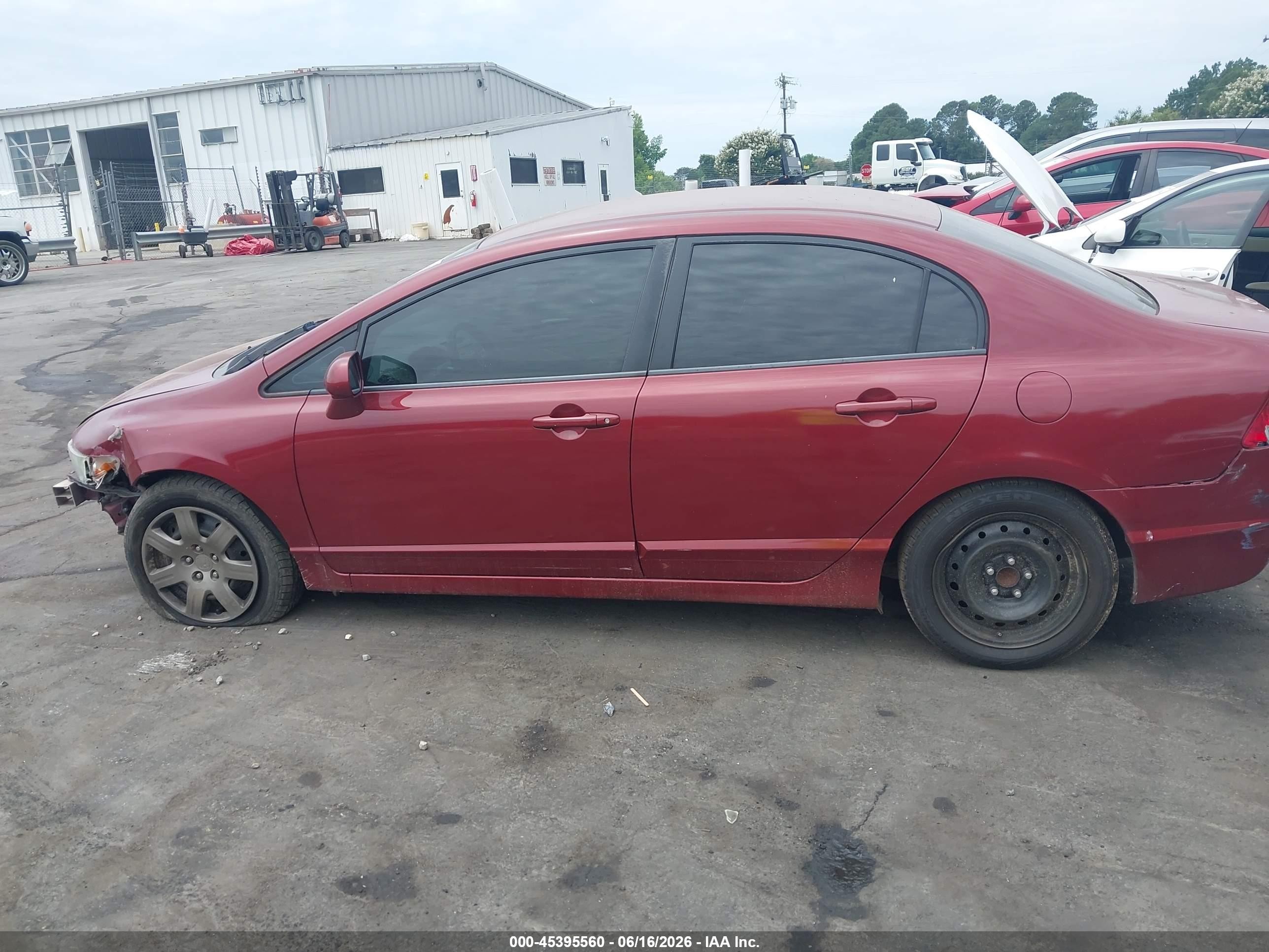 2009 Honda Civic Lx Red vin: 2HGFA165X9H547691