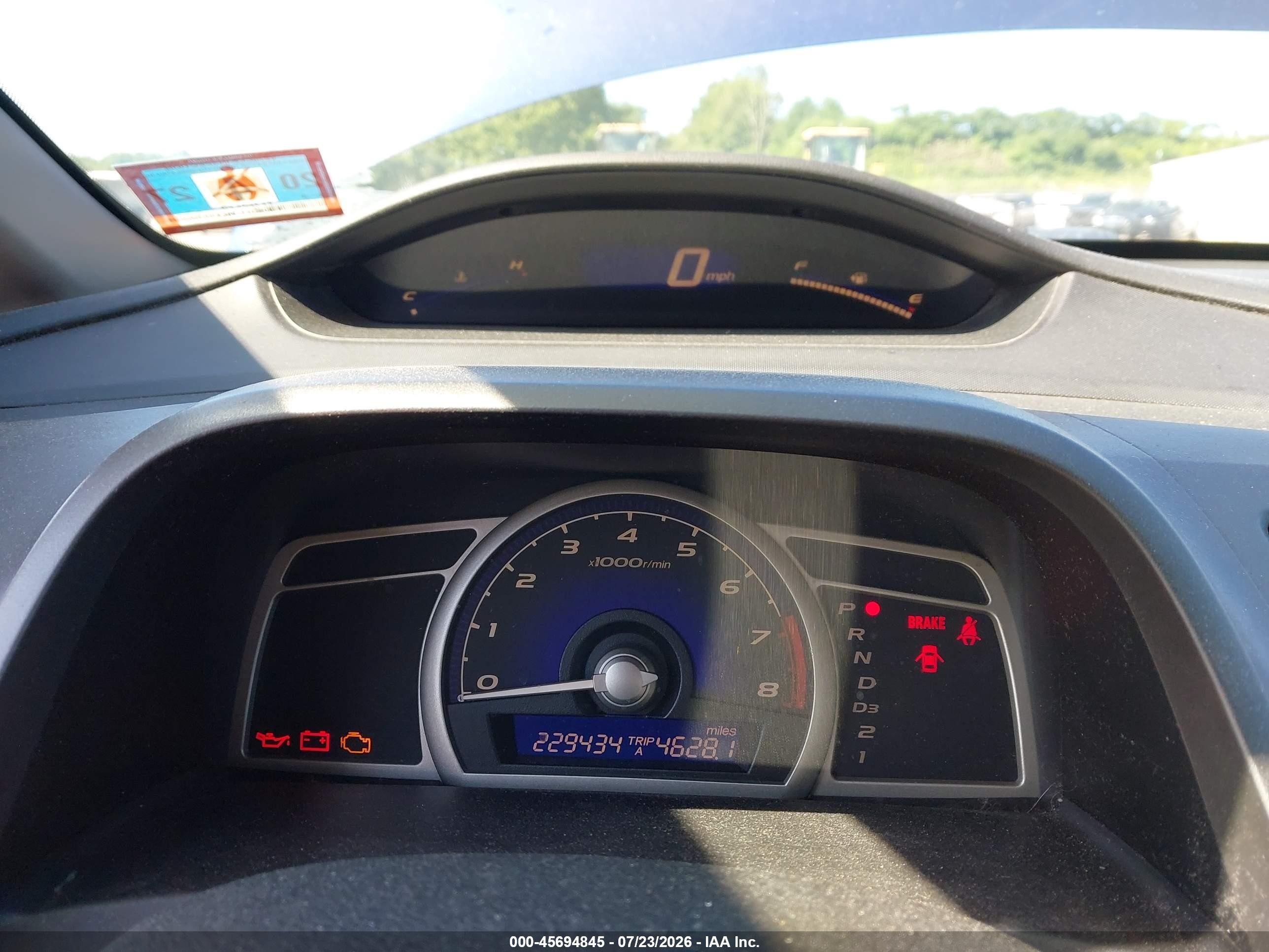 2009 Honda Civic Lx-s Blue vin: 2HGFA16609H505779