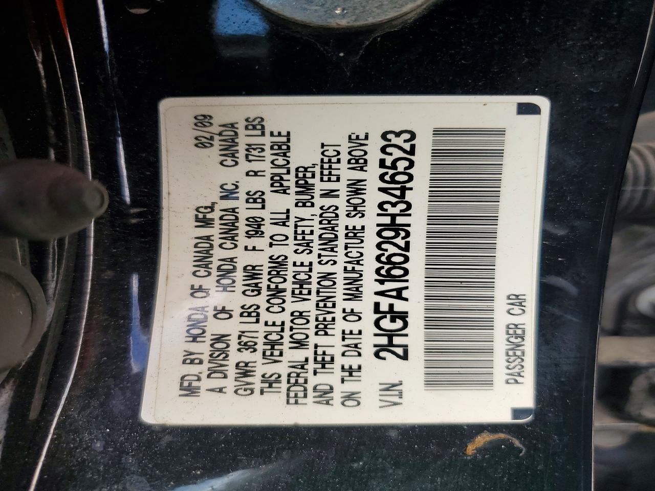 2009 Honda Civic Lx-s Черный vin: 2HGFA16629H346523