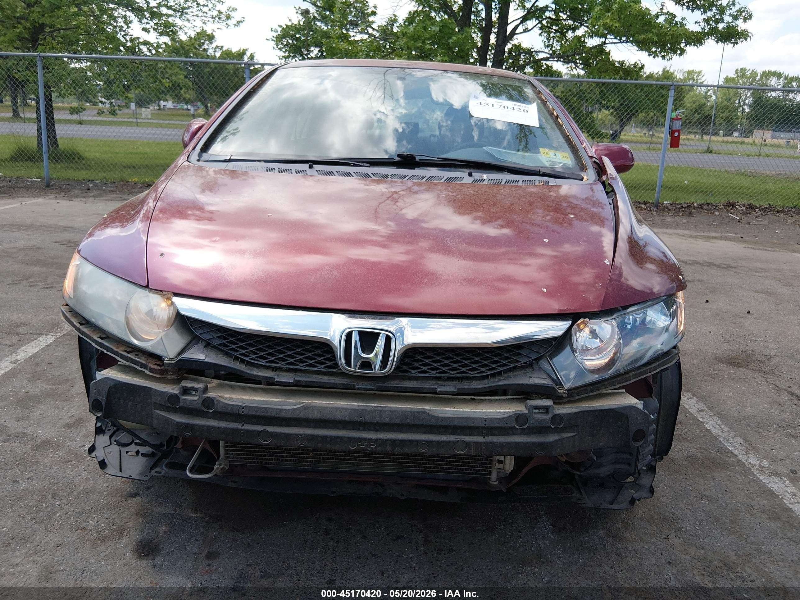 2009 Honda Civic Lx-s Red vin: 2HGFA16649H533777